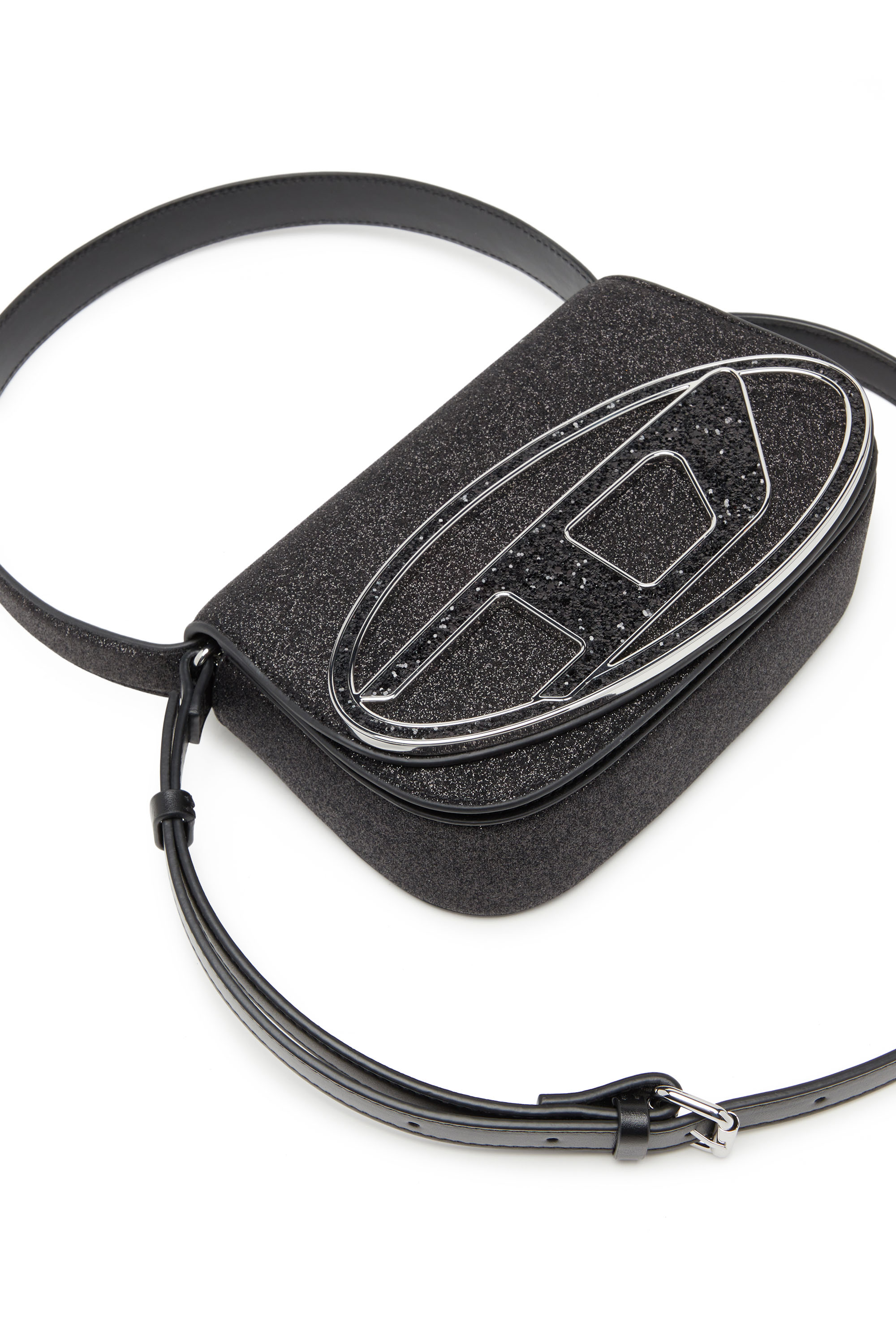 Diesel - 1DR, 1DR-Bolso de hombro icónico de tejido brillante Mujer in Negro - 5