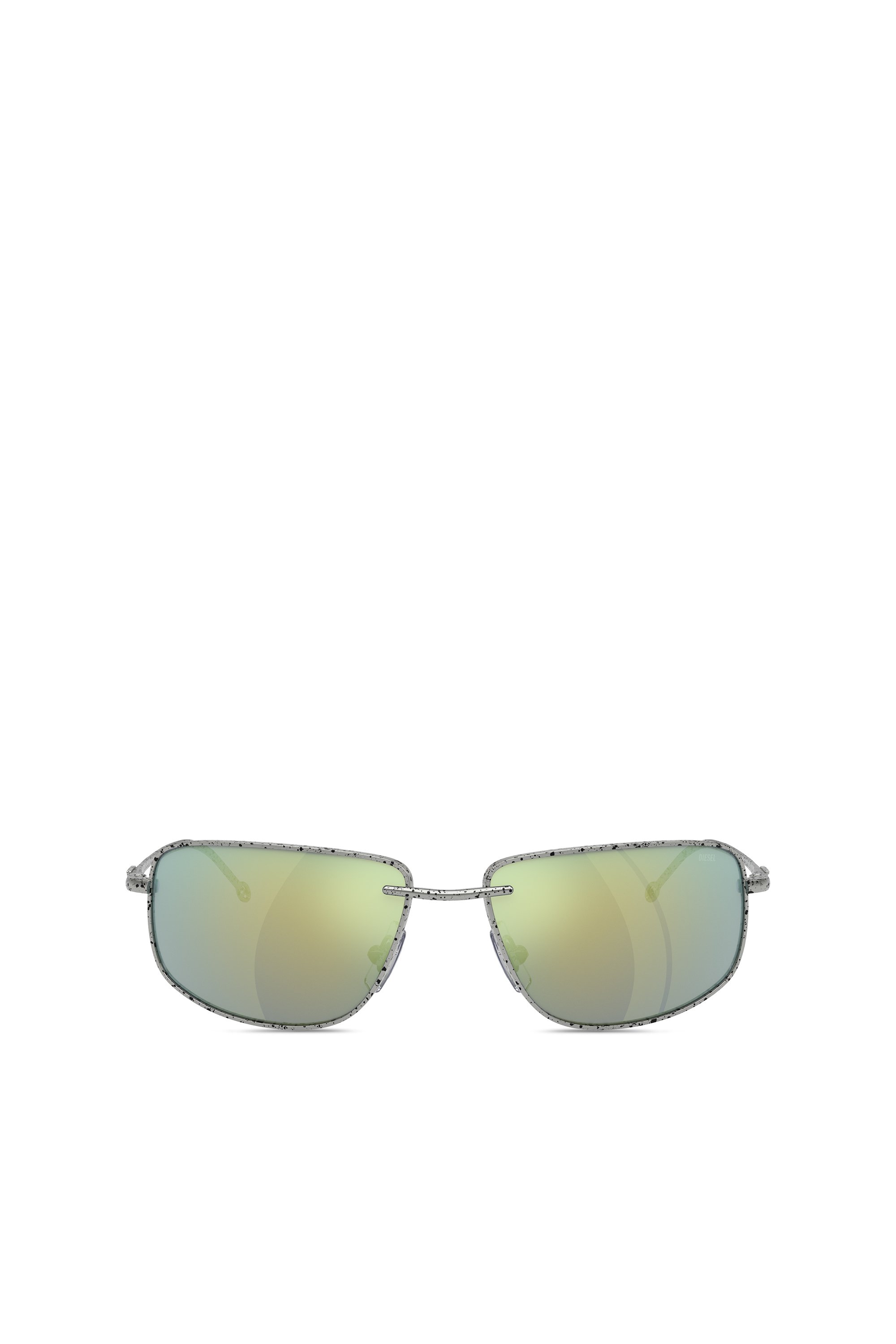 Diesel - 0DL1005, Unisex's Racer shape sunglasses in metal in Spotted Silver/Peacock - 1