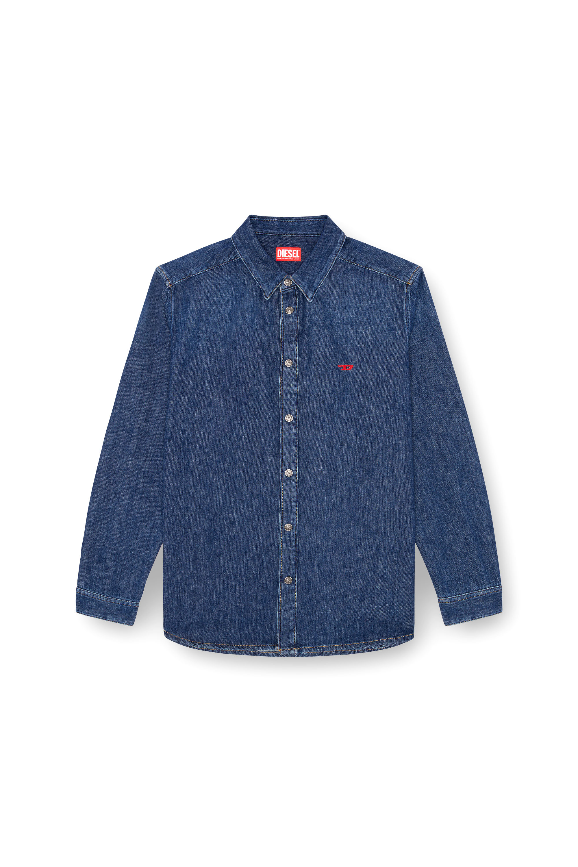 Diesel - D-SIMPLY, Man's Shirt in denim in Dark Blue - 5