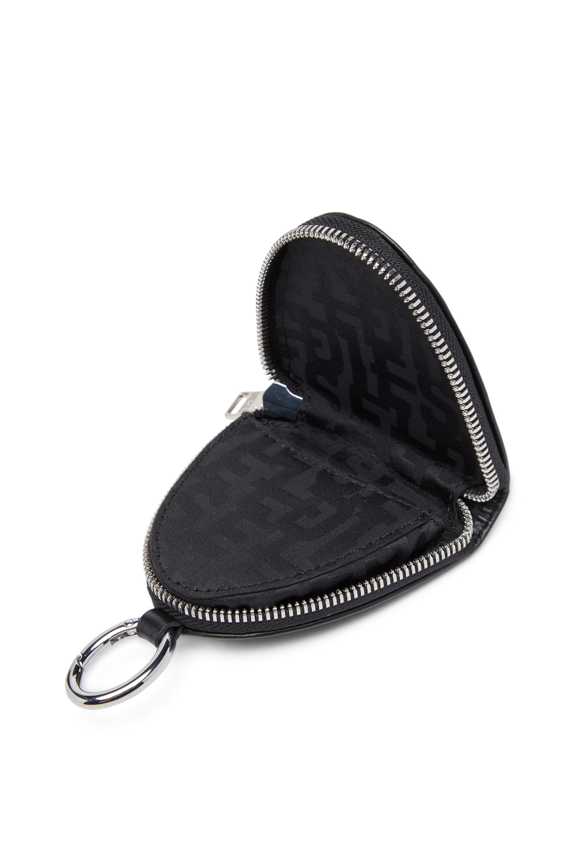 Diesel - COIN PURSE ZIP, Unisex's Logo-embossed leather coin purse in Black - 3