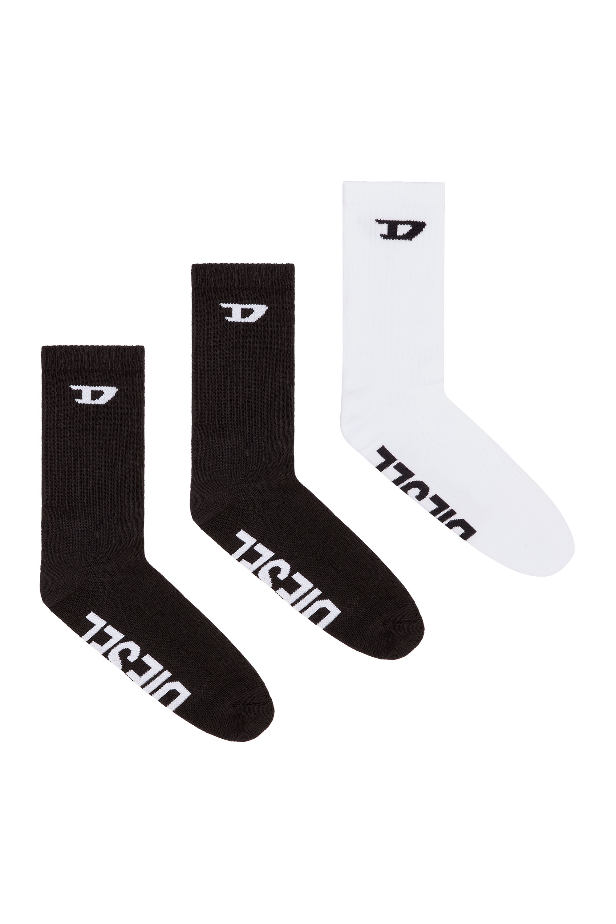 SKM-D-CREW-SPORT-SOCKS, Negro/Blanco