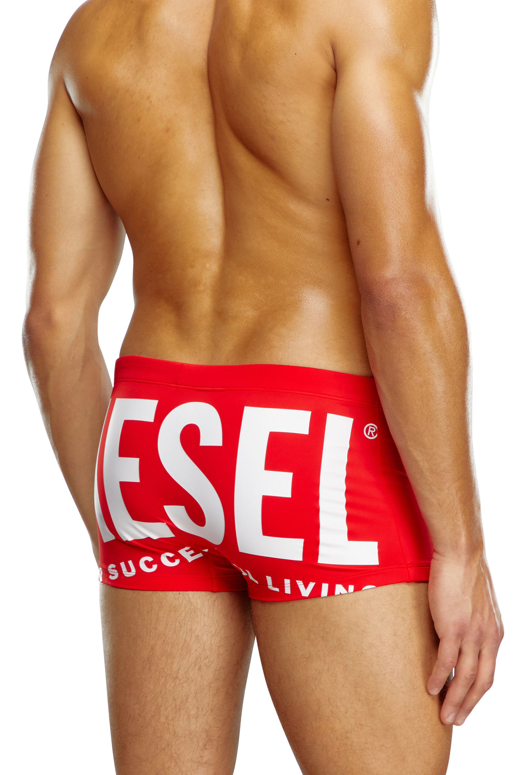 Diesel - BMBX-BRAD, Bóxers ajustados de baño con estampado del logotipo en la parte trasera Hombre in Rojo - 3