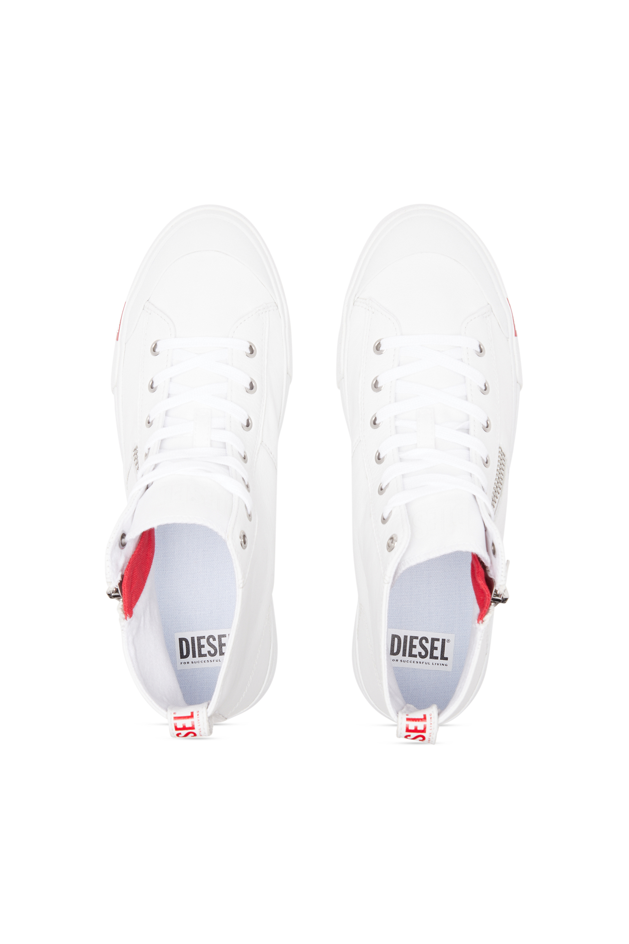 Diesel - S-ATHOS ZIP, S-Athos Zip-Deportivas altas de cuero de primera calidad Hombre in Blanco - 5