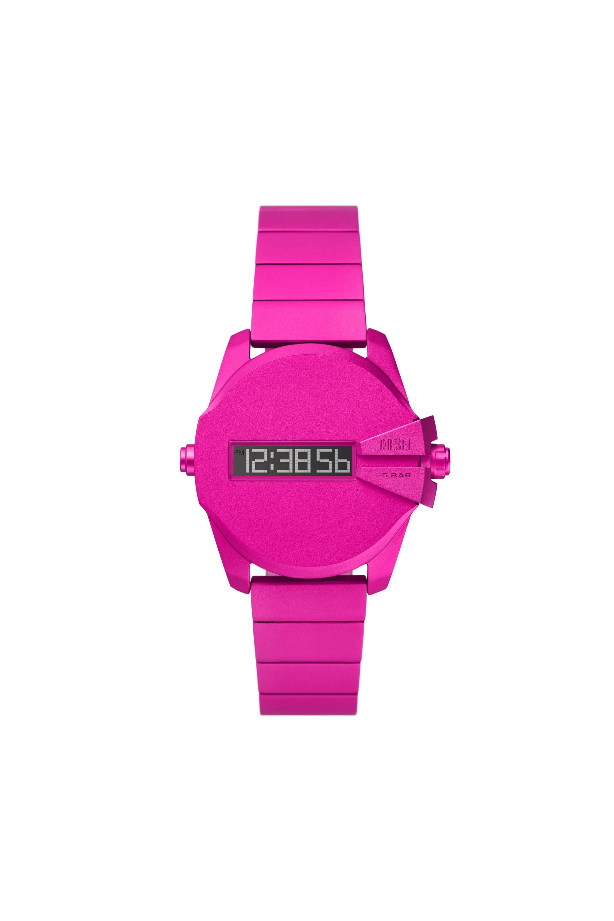 Diesel - DZ2206 WATCH, Man's Baby chief digital pink aluminum watch in Hot pink - 1