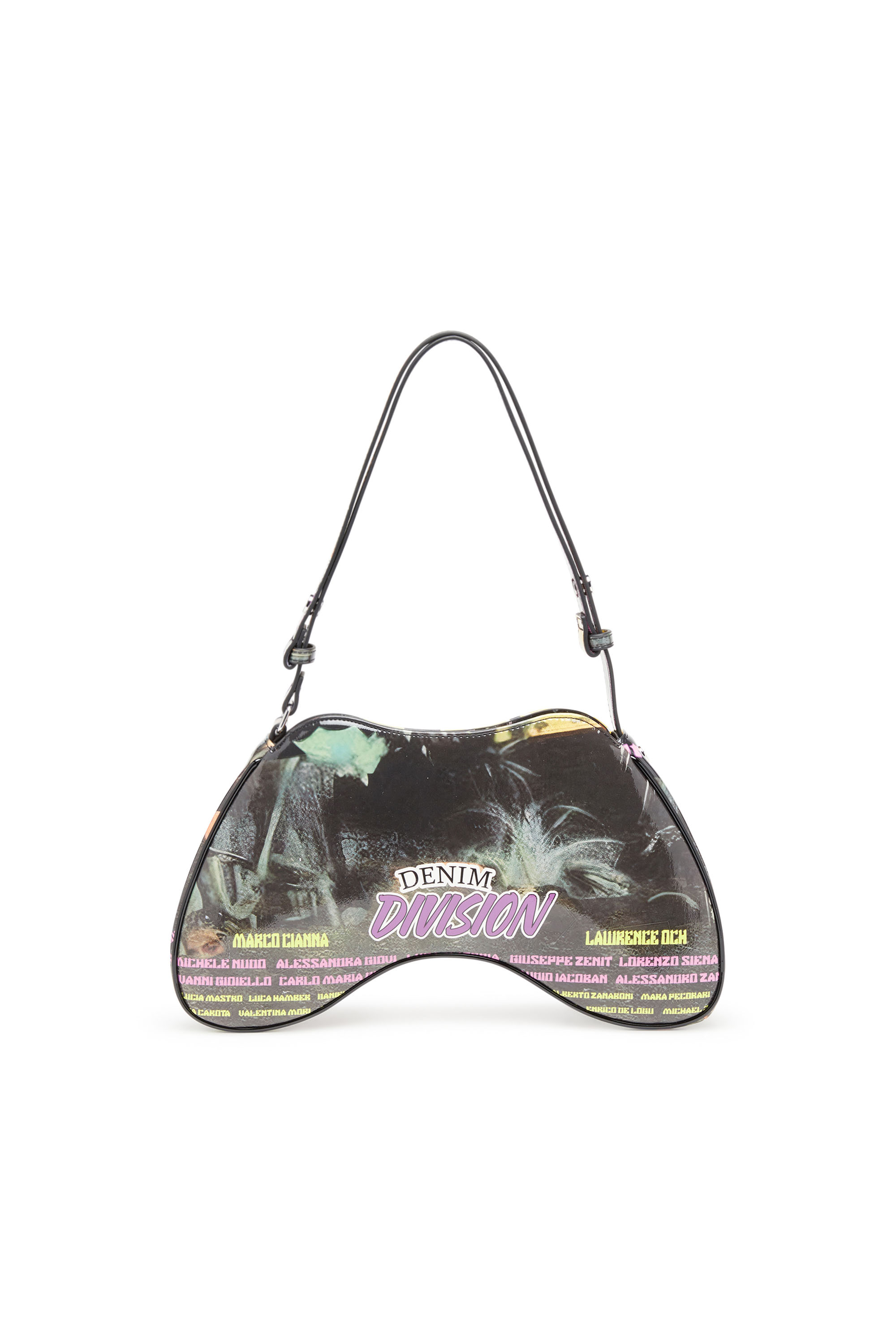 Diesel - PLAY SHOULDER, Woman's Play-Shoulder bag in printed glossy PU in Multicolor - 2