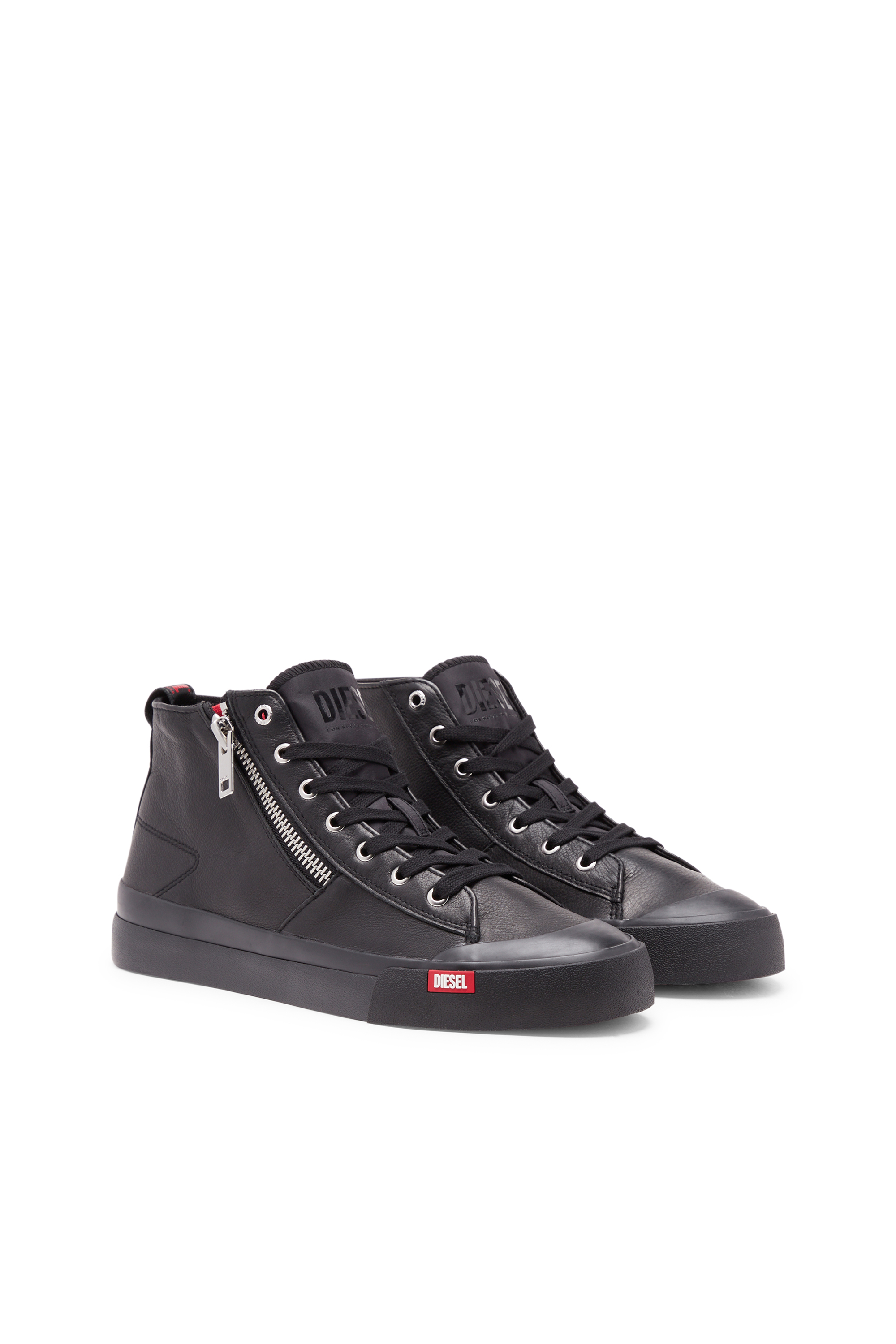 Diesel - S-ATHOS ZIP, S-Athos Zip-Deportivas altas de cuero de primera calidad Hombre in Negro - 2