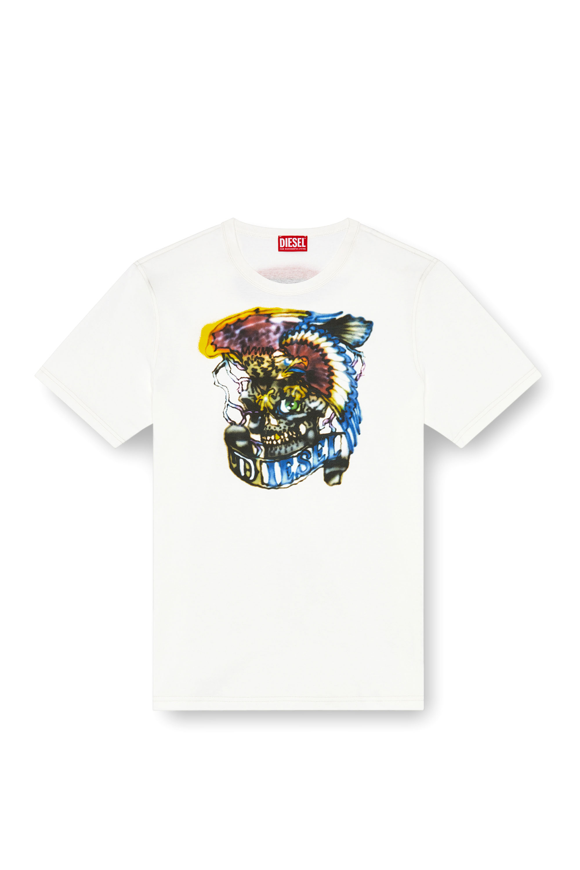 Diesel - T-ADJUST-Q3, Man's T-shirt with tattoo-inspired prints in White - 4