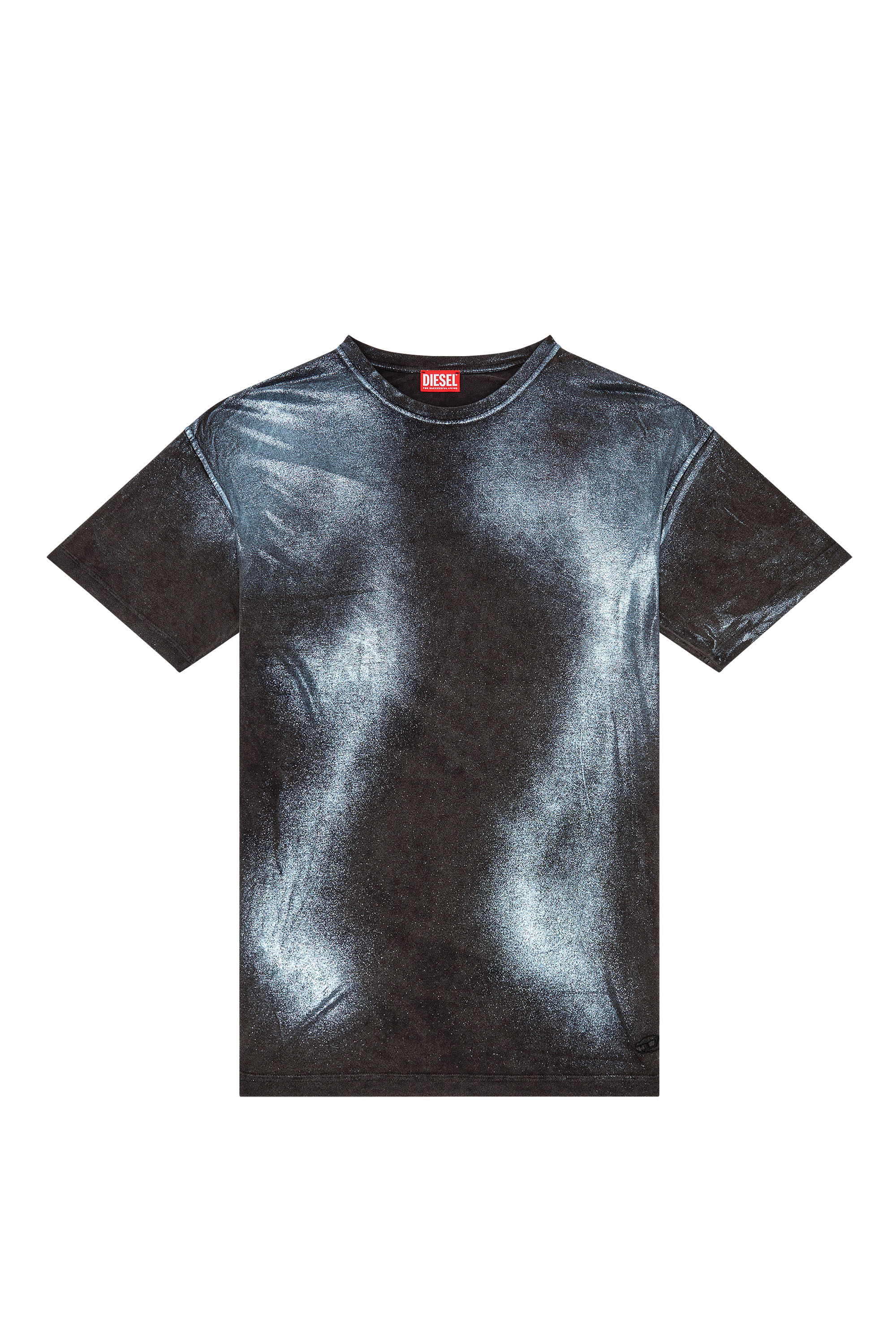 Diesel - T-BUXT, Man's Faded metallic T-shirt in Black/Blue - 4