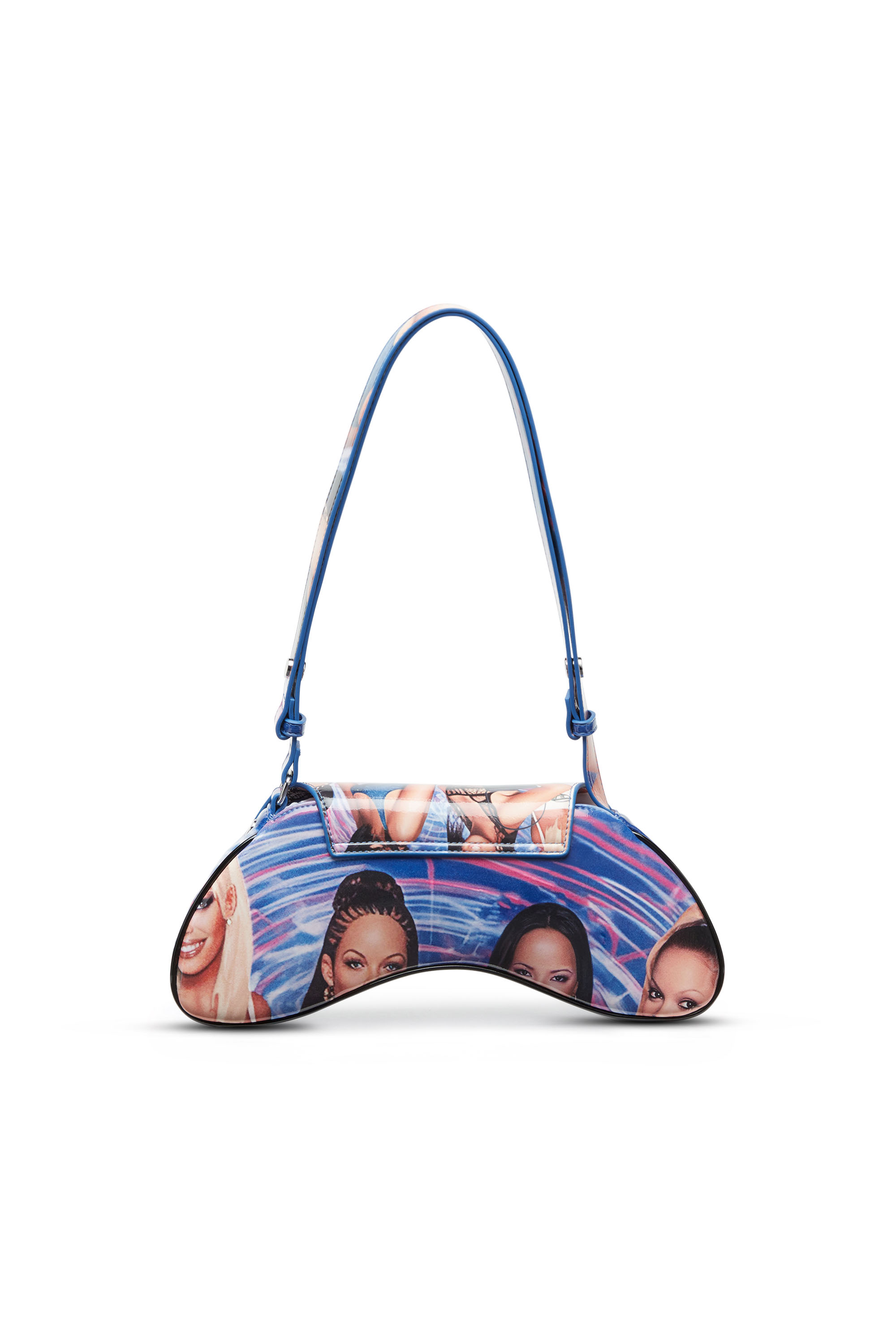 Diesel - PLAY CROSSBODY, Woman's Play-Shoulder bag in poster-print PU in Blue - 2