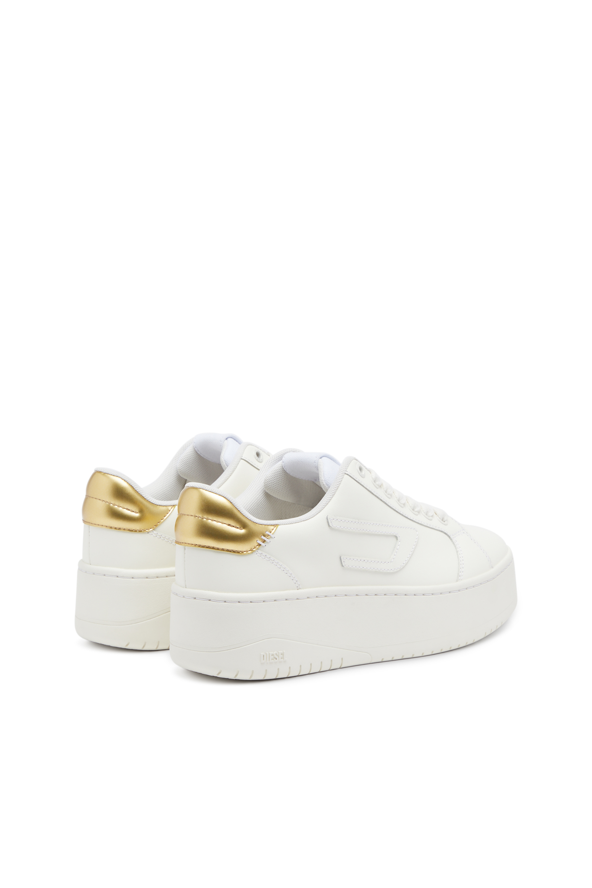 Diesel - S-ATHENE BOLD W, Woman's S-Athene Bold-Low-top sneakers with flatform sole in Gold/White - 3