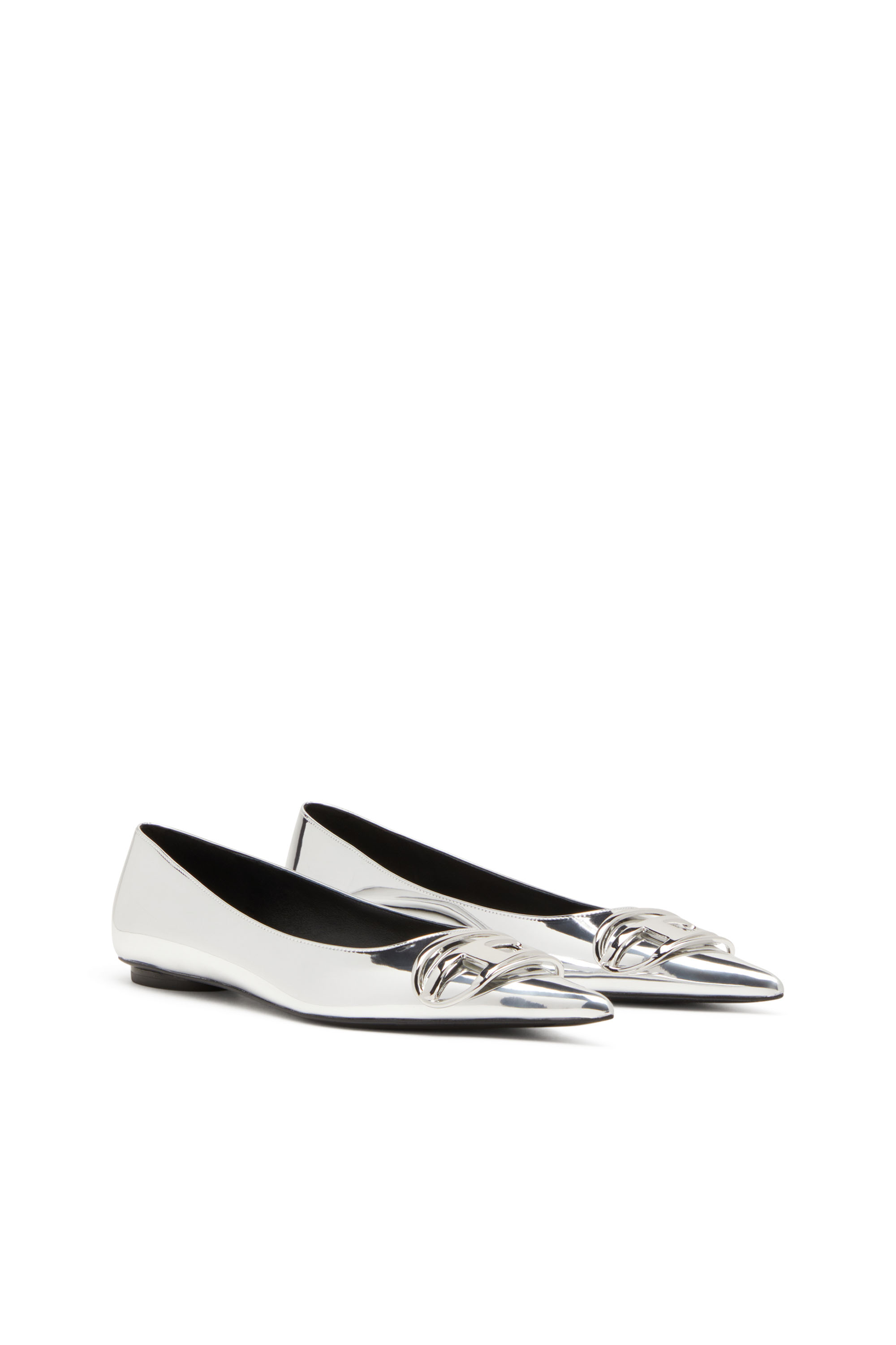 Diesel - D-VENUS BAL, Woman's D-Venus-Ballerina flats with mirror finish in Silver - 2