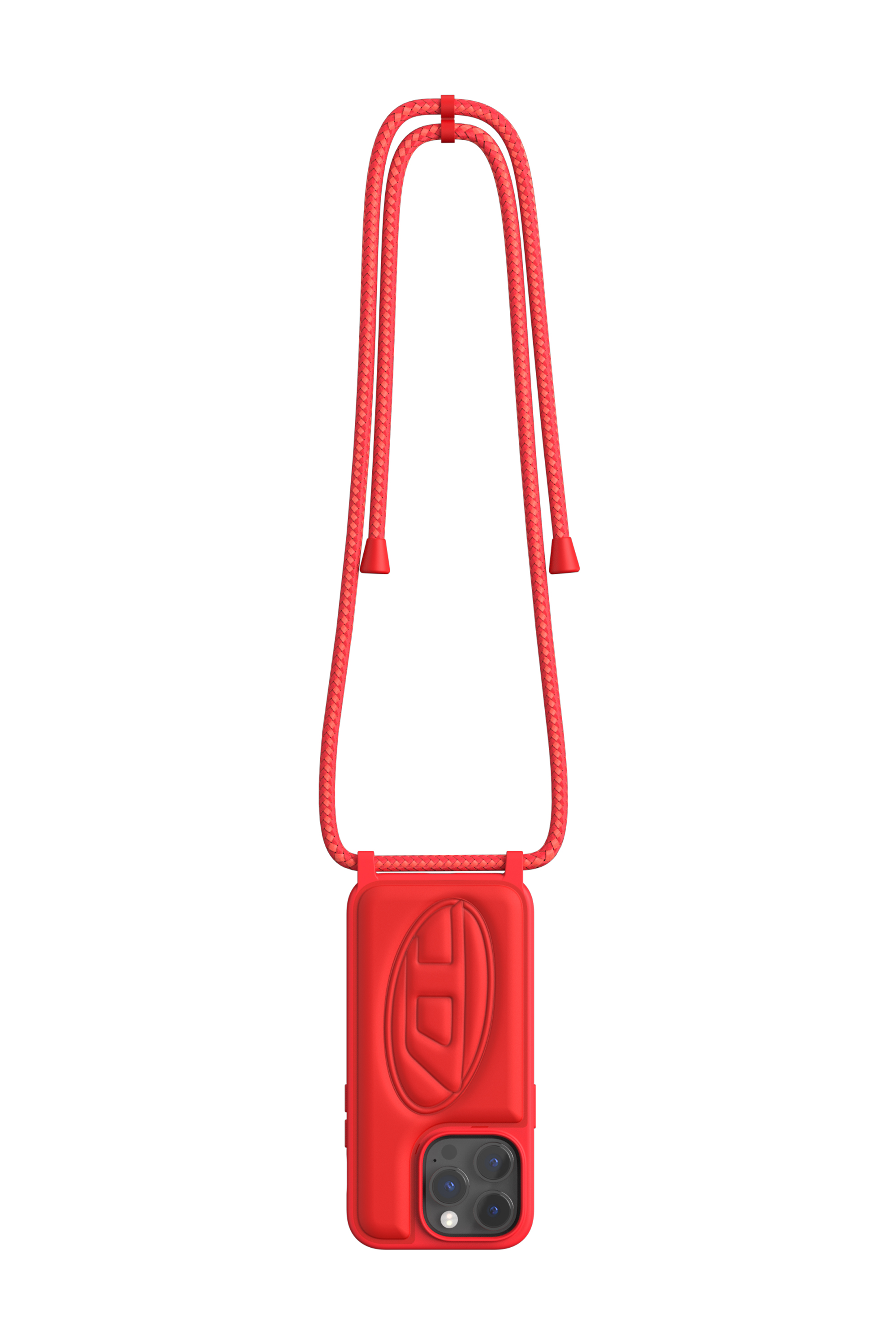 Diesel - 50279 NECKLACE CASE, Funda colgante oval Dpor iPhone 14 Pro Unisex in Rojo - 5