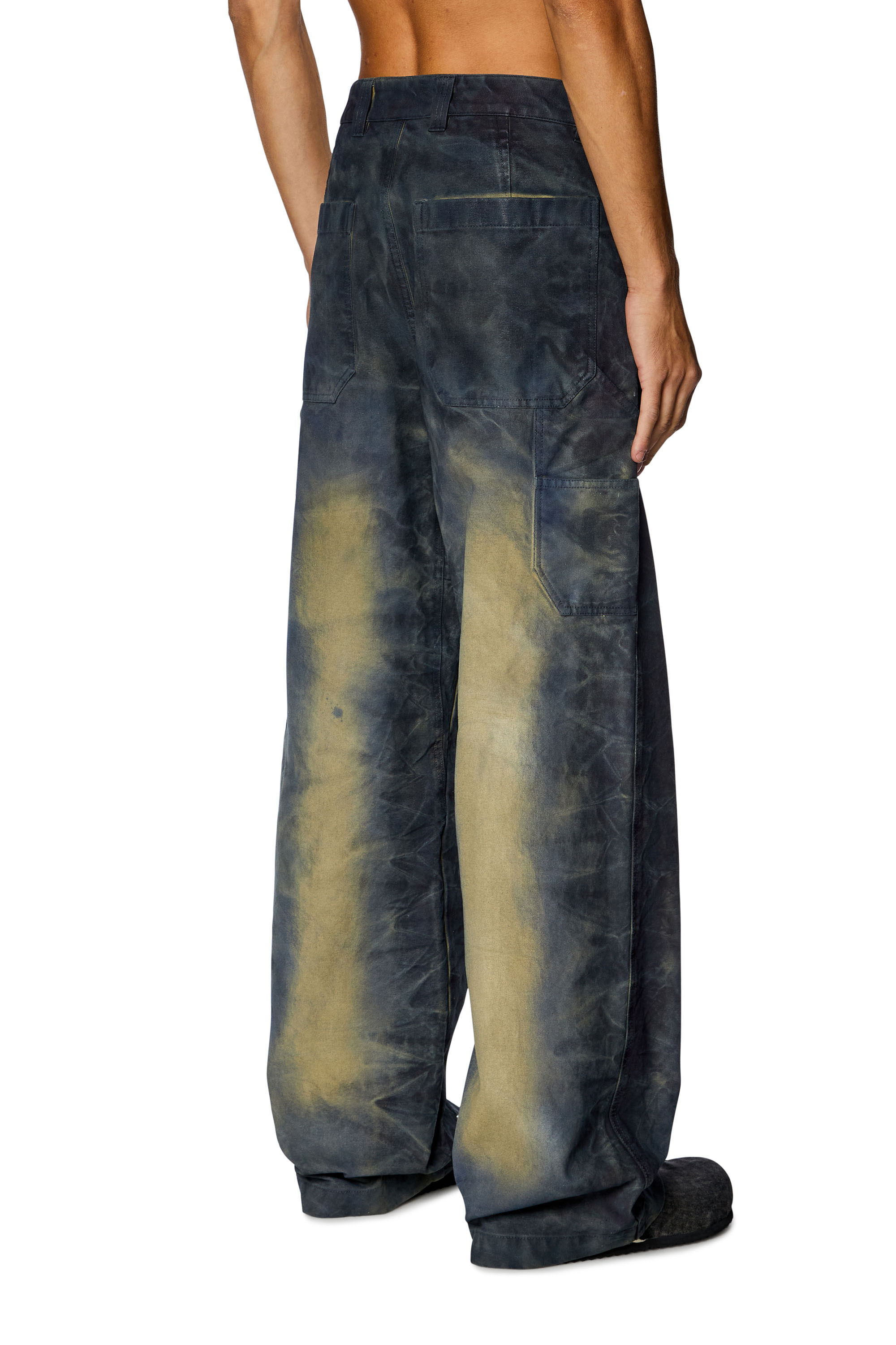 Diesel - P-LIVERY, Man's Utility pants in treated canvas in Dark Blue - 2