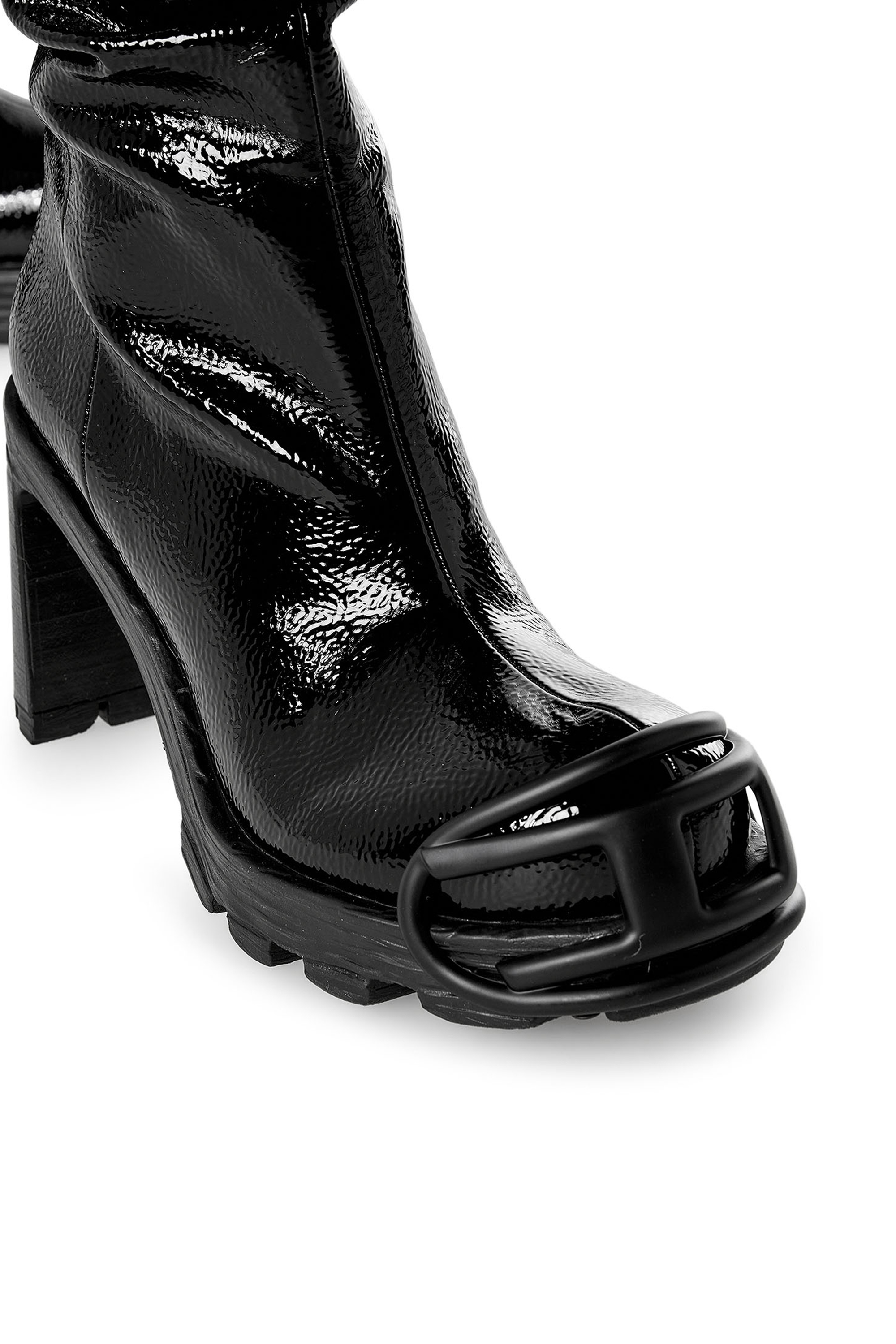 Diesel - D-HAMMER TBT D W, D-Hammer-Botas brillantes por encima de la rodilla Mujer in Negro - 4