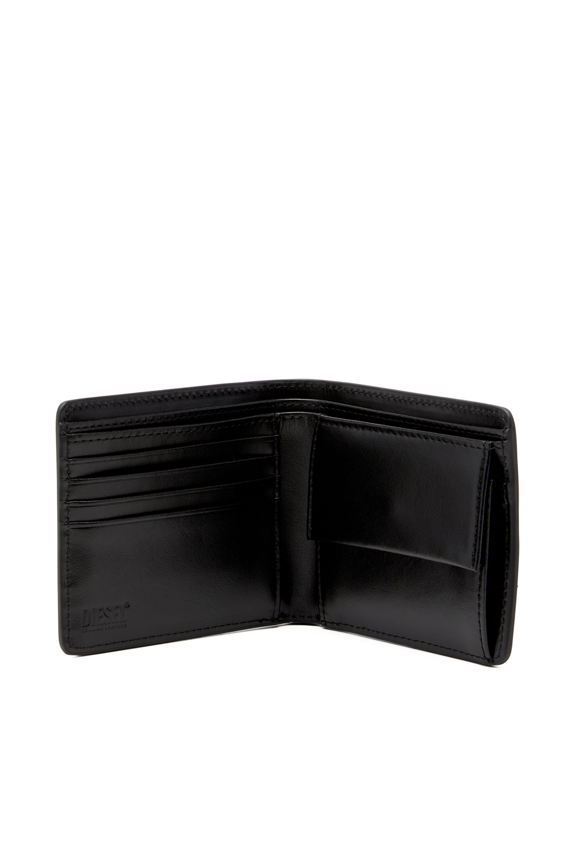 Diesel - PC MONOGRAM BI-FOLD COIN S, Cartera de cuero monogram que se pliega por la mitad Hombre in Negro - 3