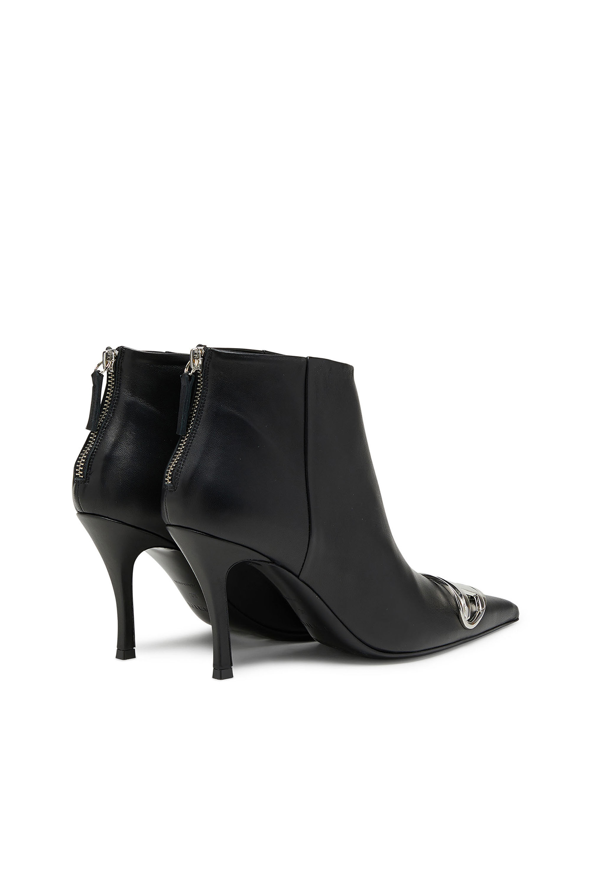 Diesel - D-VENUS AB, D-Venus-Botines de charol con efecto serpiente Mujer in Negro - 3