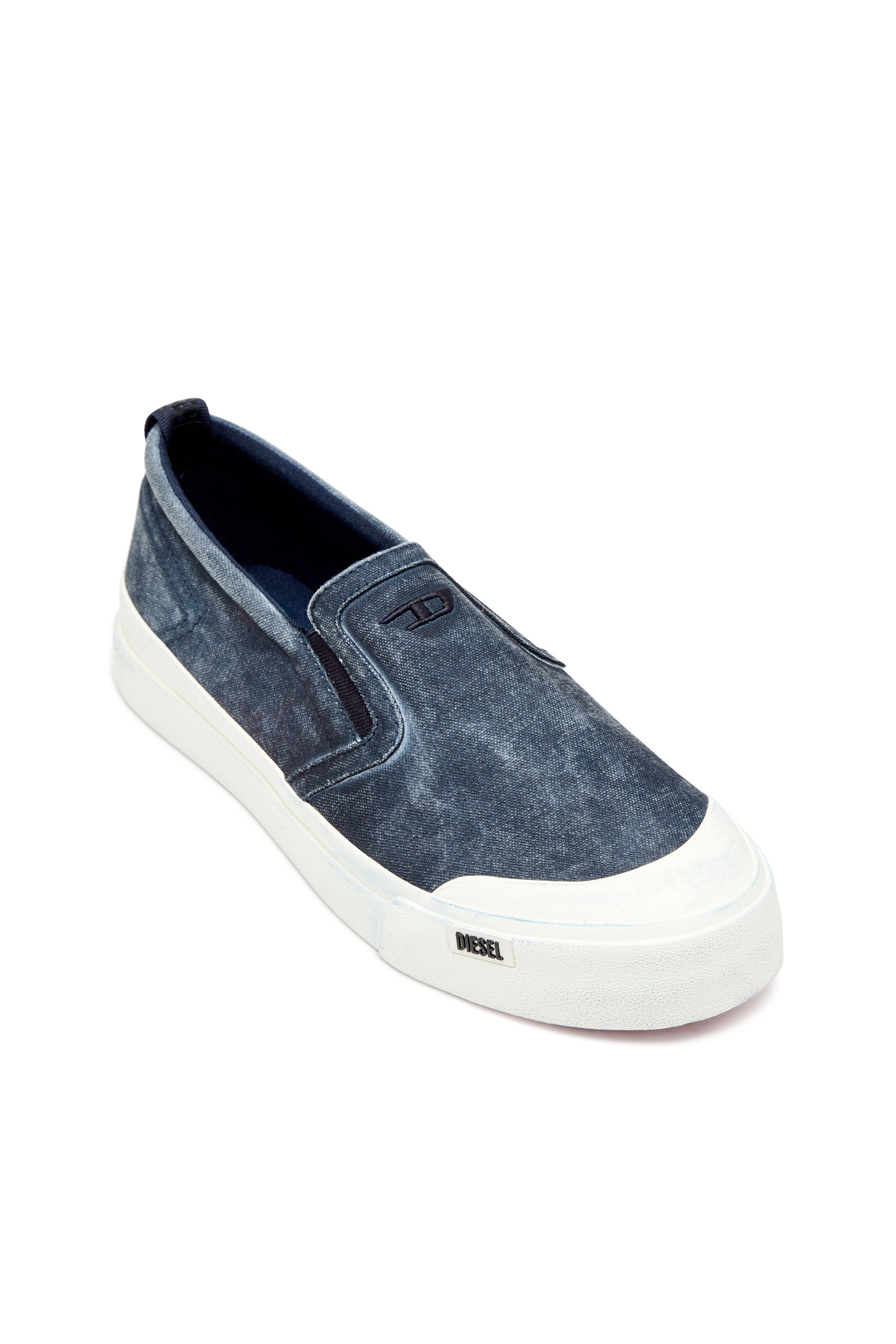 Diesel - S-ATHOS SLIP ON, S-Athos-Deportivas sin cordones de lona con bordado D Hombre in Azul marino - 6