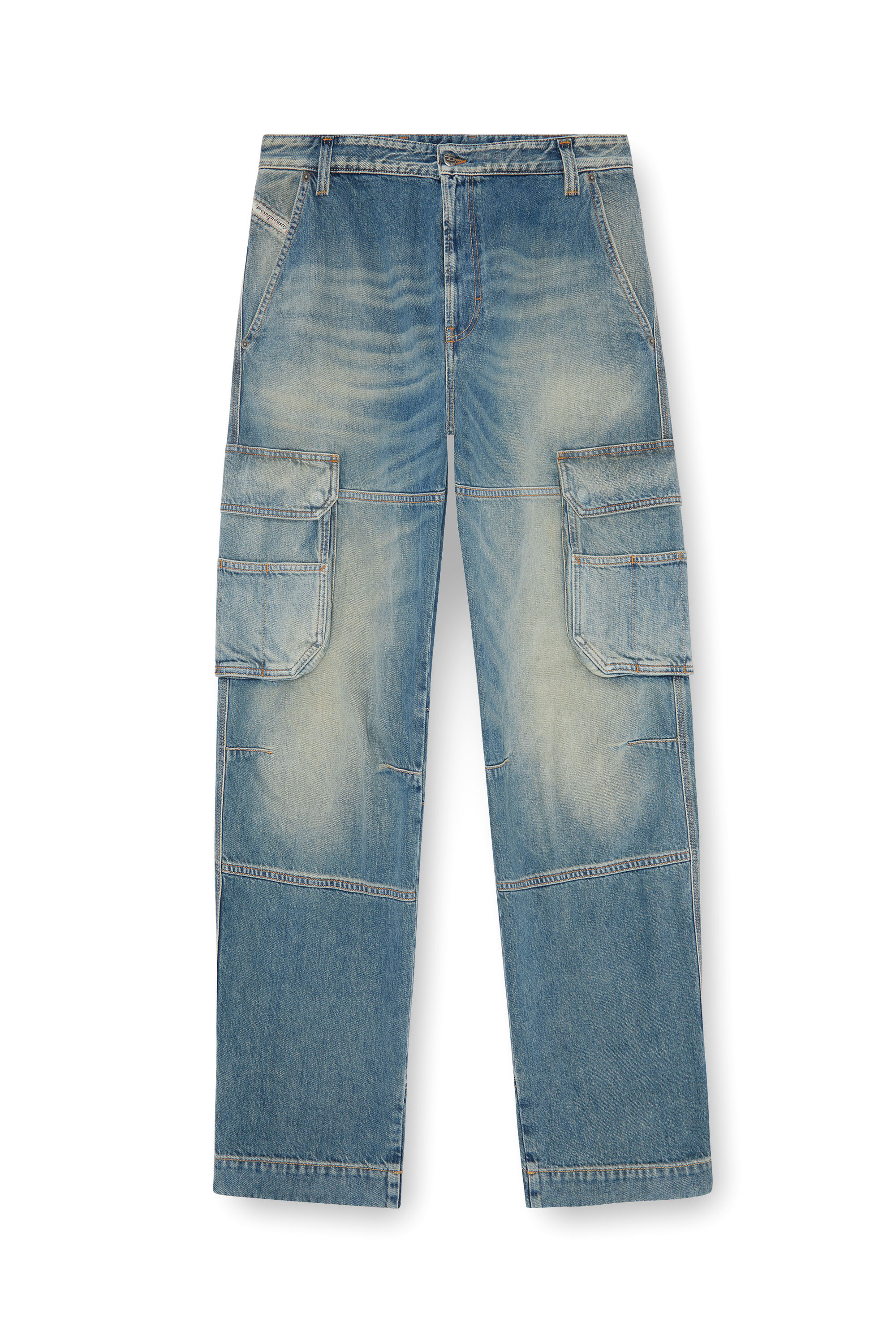 Diesel - Relaxed Jeans D-Fish 09J83 Hombre, Azul Claro - 3