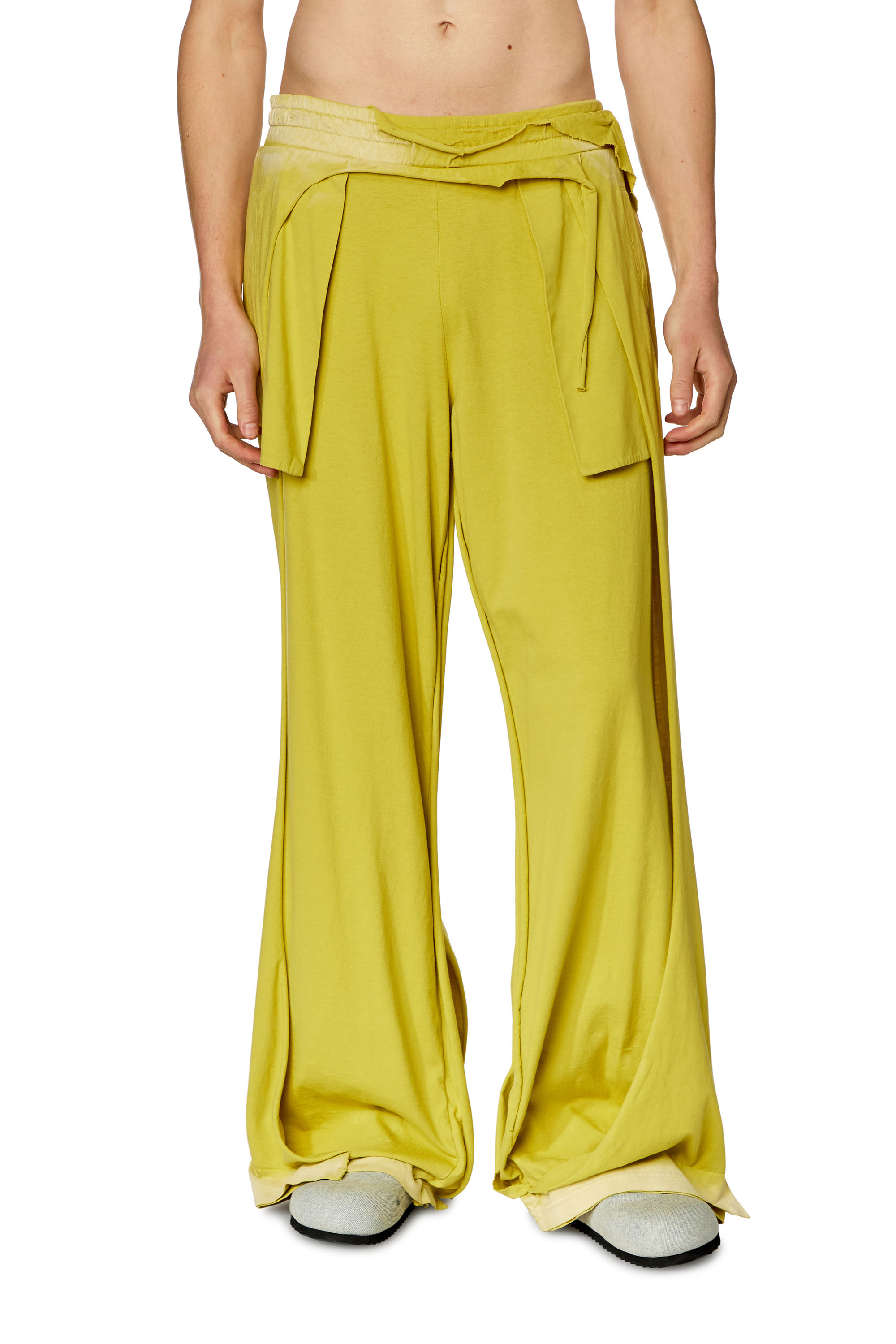 Diesel - P-TOPAHOOP-N1, Man's Sweatpants with destroyed peel-off effect in Yellow - 1