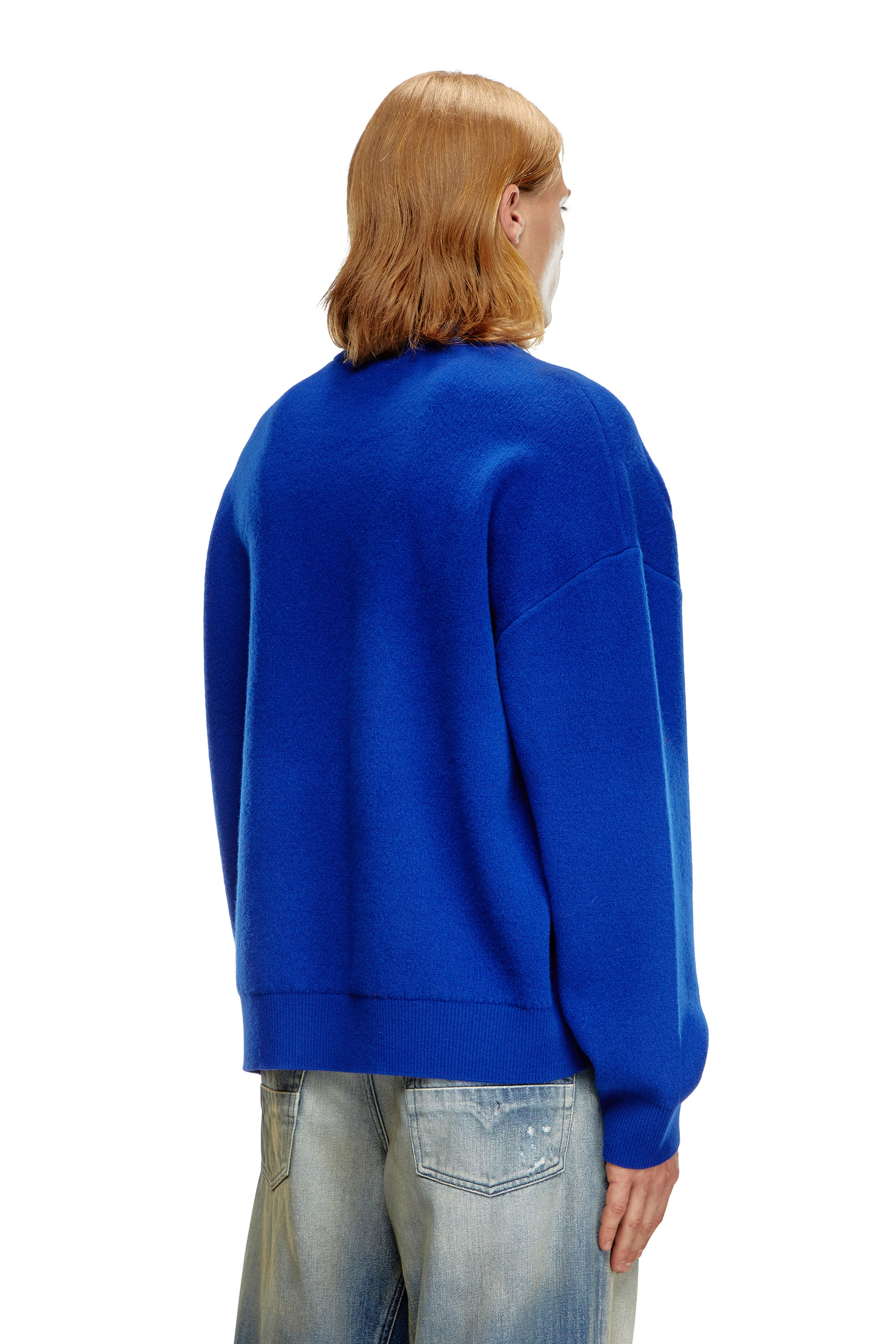 Diesel - K-RATIO, Man's Wool-blend jumper with graphic logo in Blue - 2