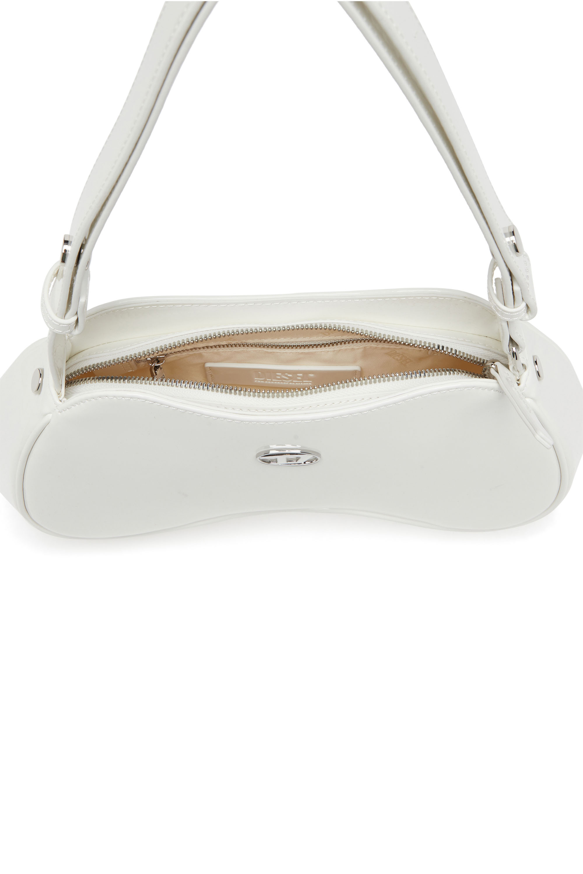 Diesel - PLAY SHOULDER, Play-Bolso de hombro brillante Mujer in Blanco - 4