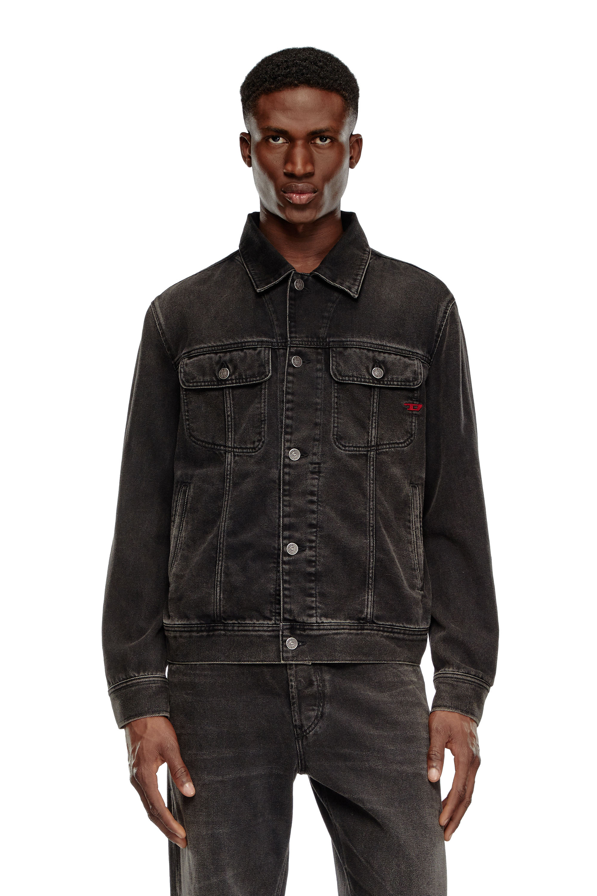 Diesel - D-BARCY, Man's Regular-fit trucker jacket in Black - 5