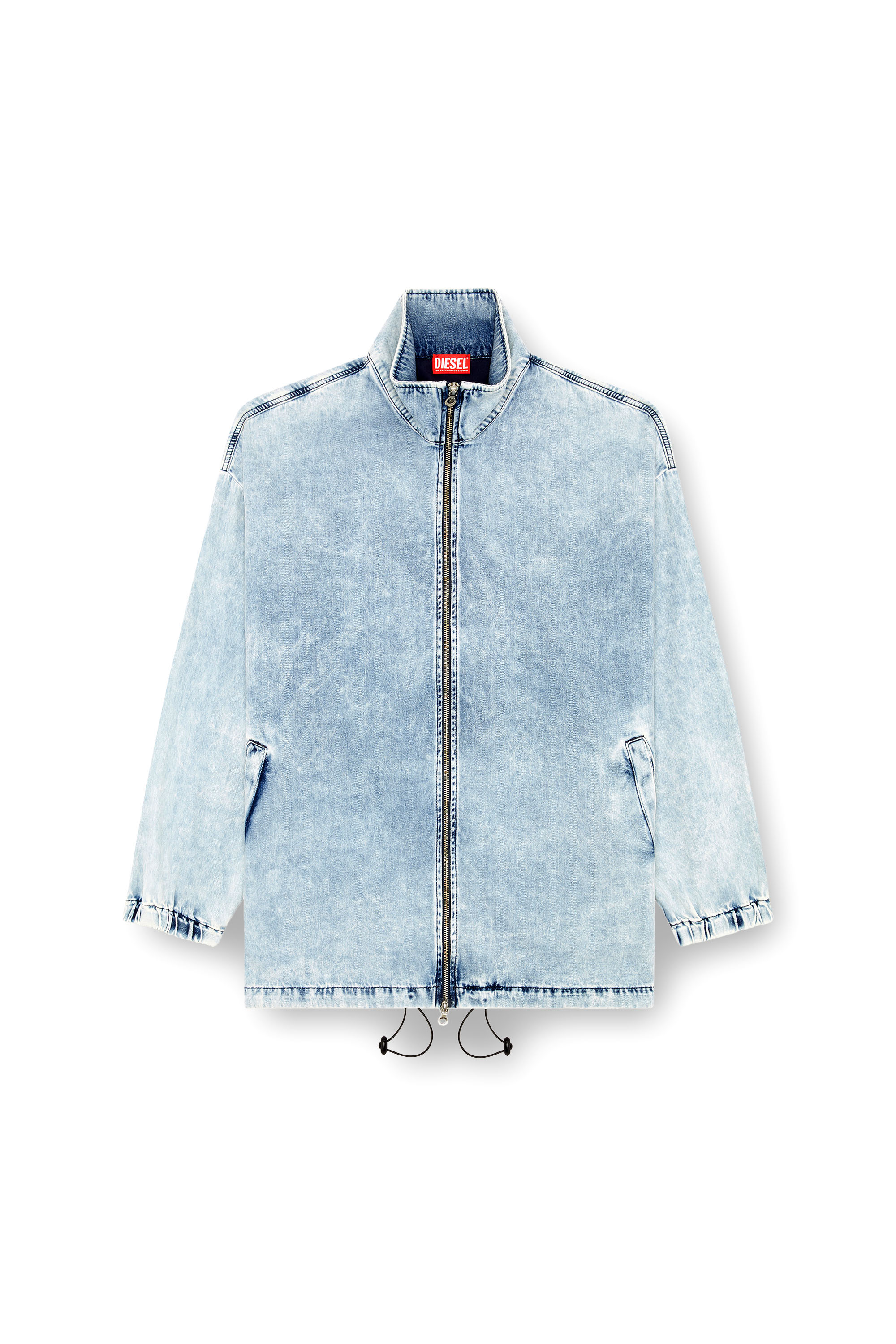 Diesel - D-KRAP-S1, Man's Denim jacket with Oval D in Light Blue - 3