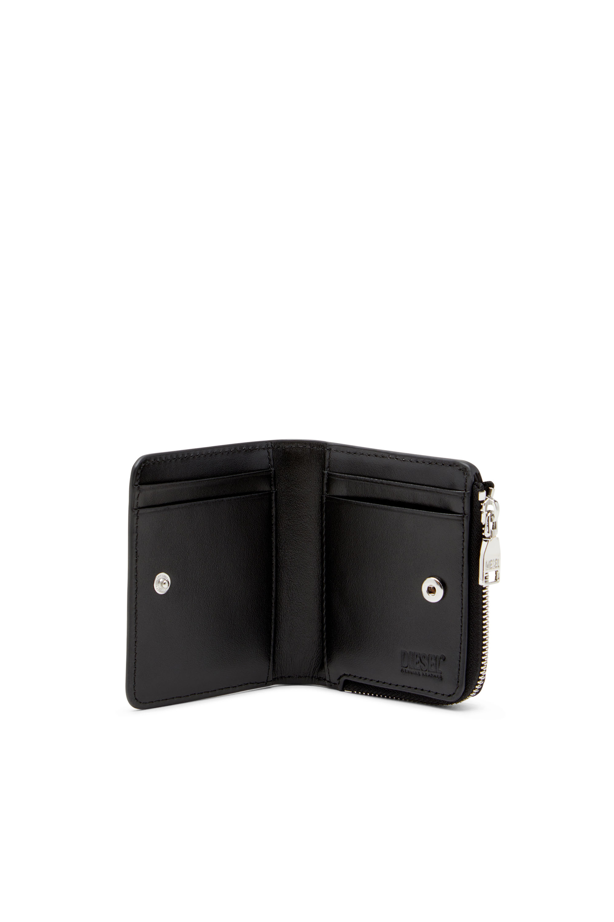 Diesel - PC MONOGRAM CARD HOLDER ZIP L, Tarjetero de cuero en relieve Hombre in Negro - 3