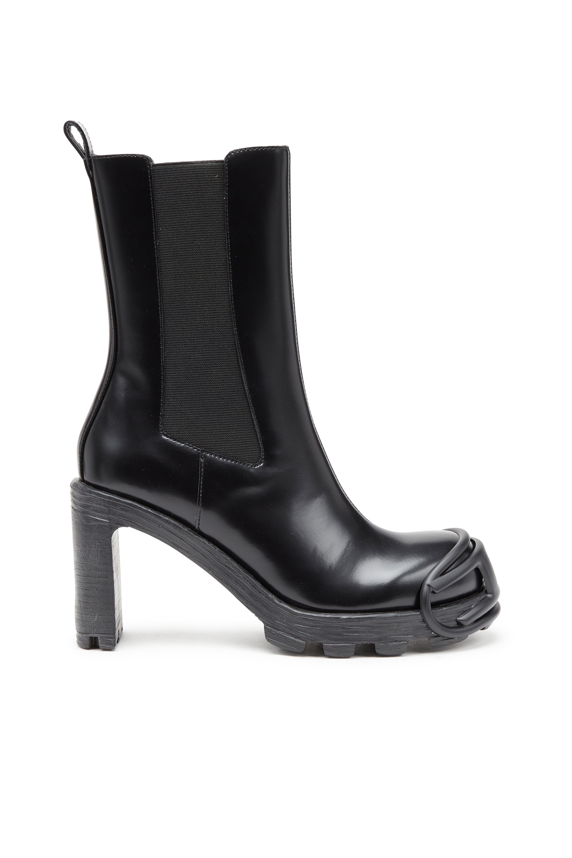 Diesel - D-HAMMER CH D W, D-Hammer-Botas de tacón alto con placa Oval D Mujer in Negro - 2