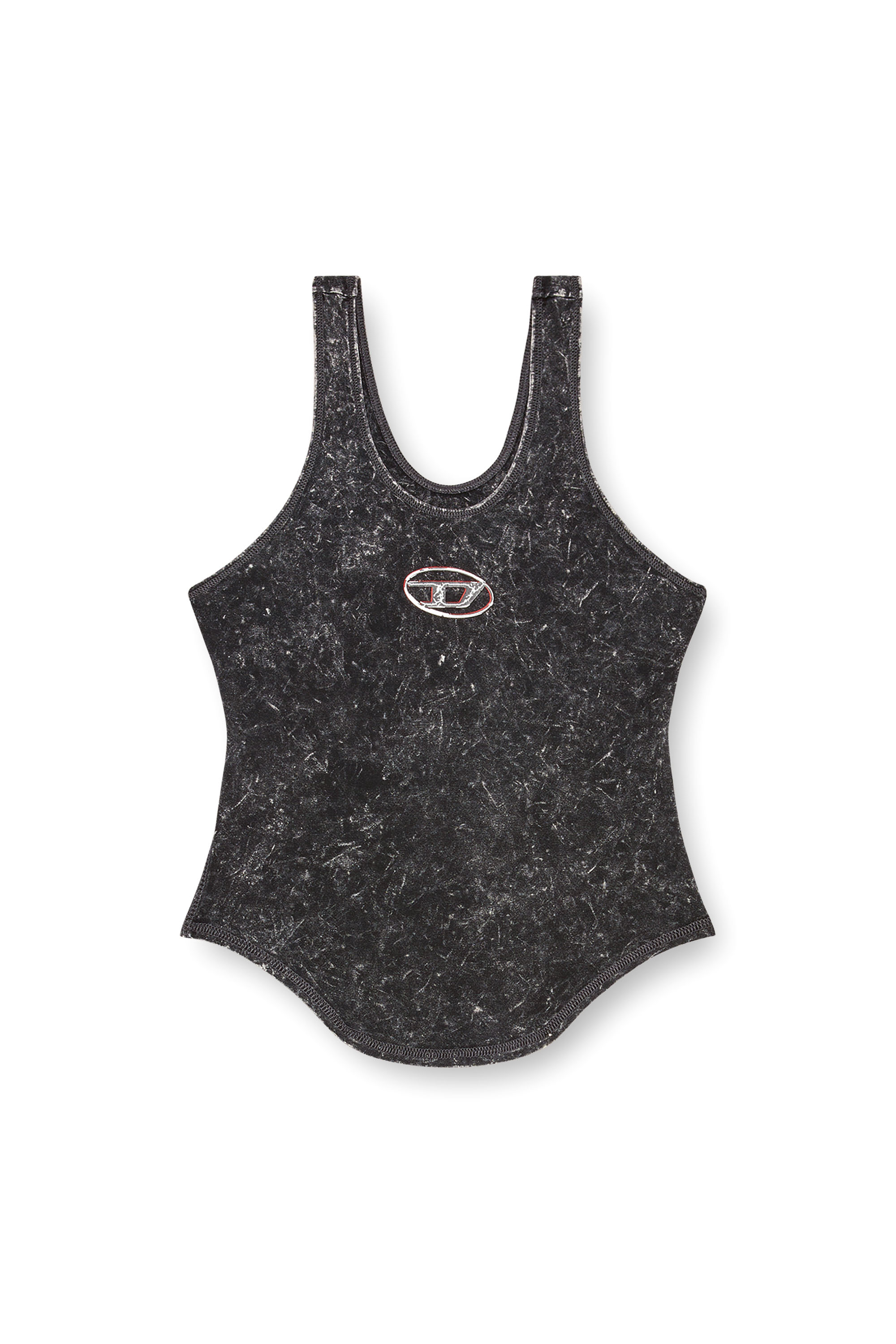 Diesel - T-AVENA-P1, Woman's Open-back top with marbled effect in Black - 4