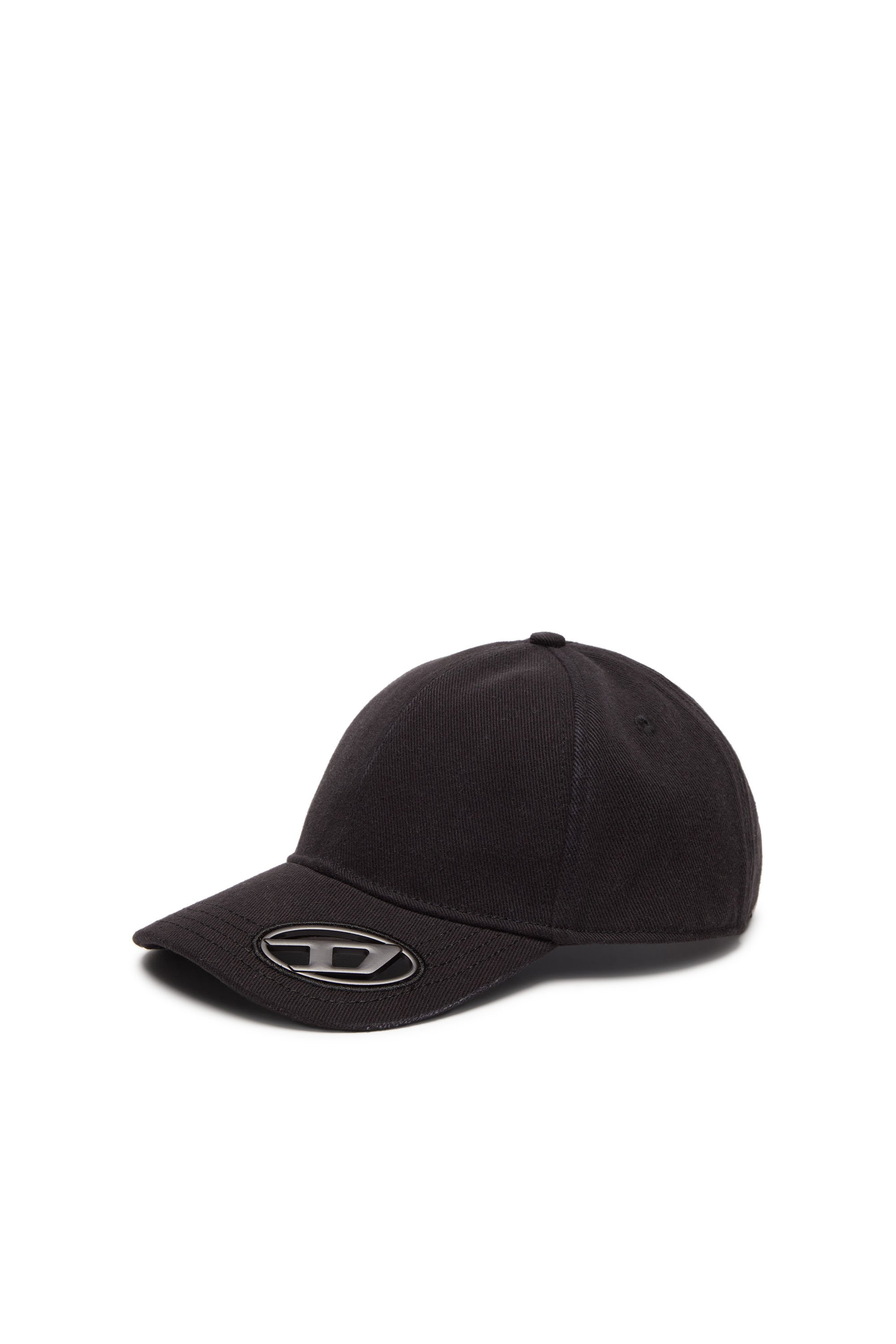 Diesel - C-PLAK, Man's Baseball cap with oval D plaque in Black - 1