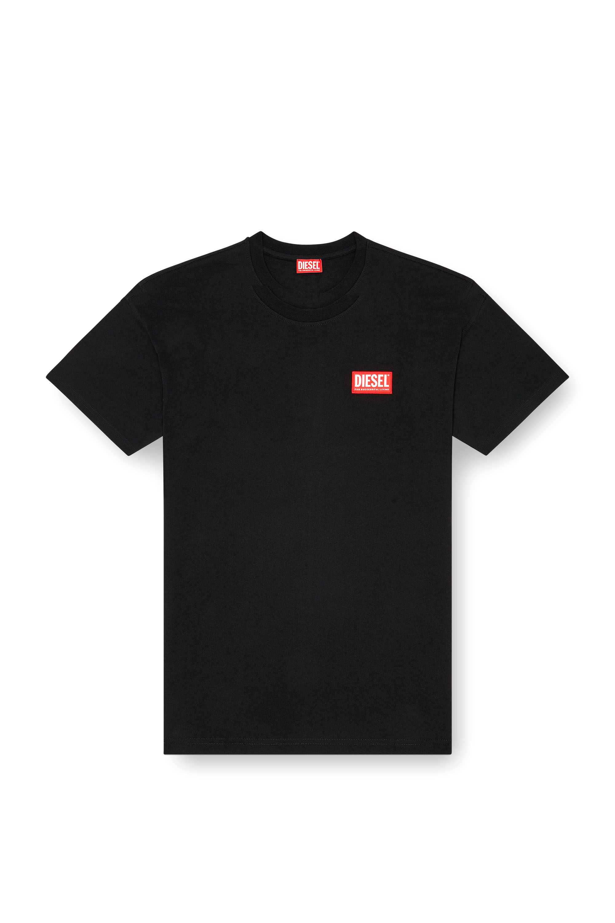 Diesel - T-BOXT-LAB, Man's T-shirt with jacquard logo patch in Black - 4