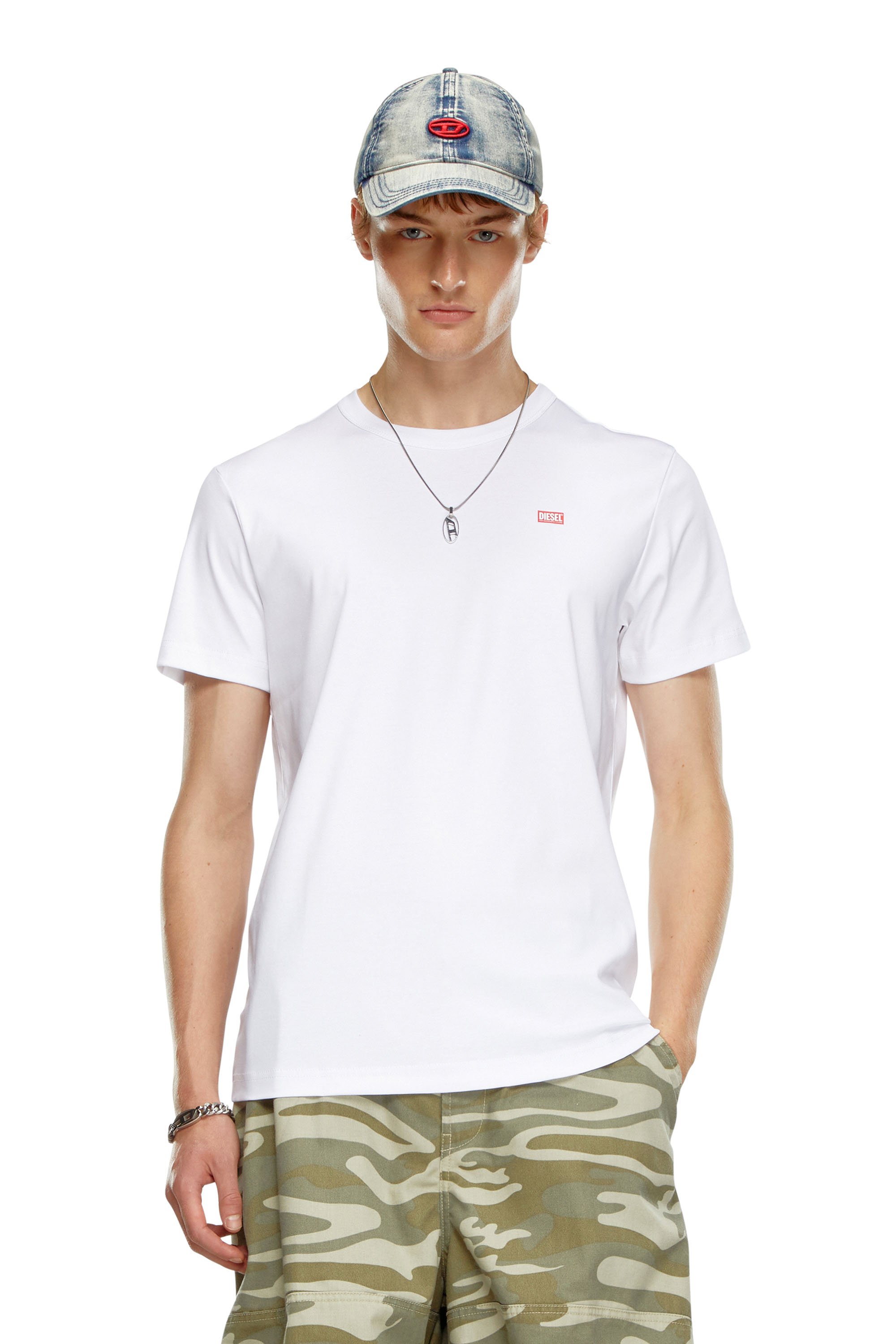 Diesel - T-MIEGOR-K77, Camiseta de algodón mercerizado Hombre in Blanco - 1