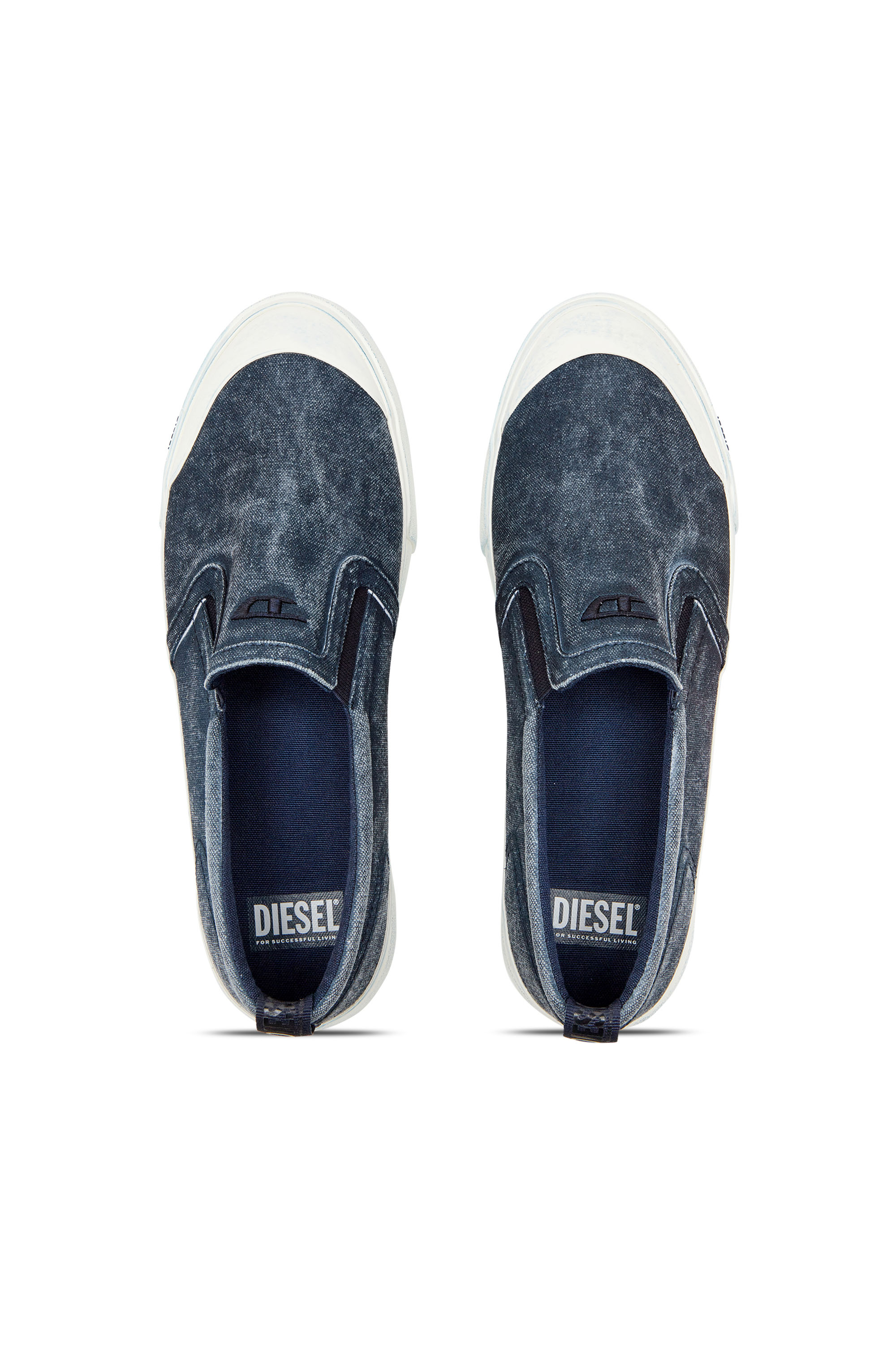 Diesel - S-ATHOS SLIP ON, S-Athos-Deportivas sin cordones de lona con bordado D Hombre in Azul marino - 5