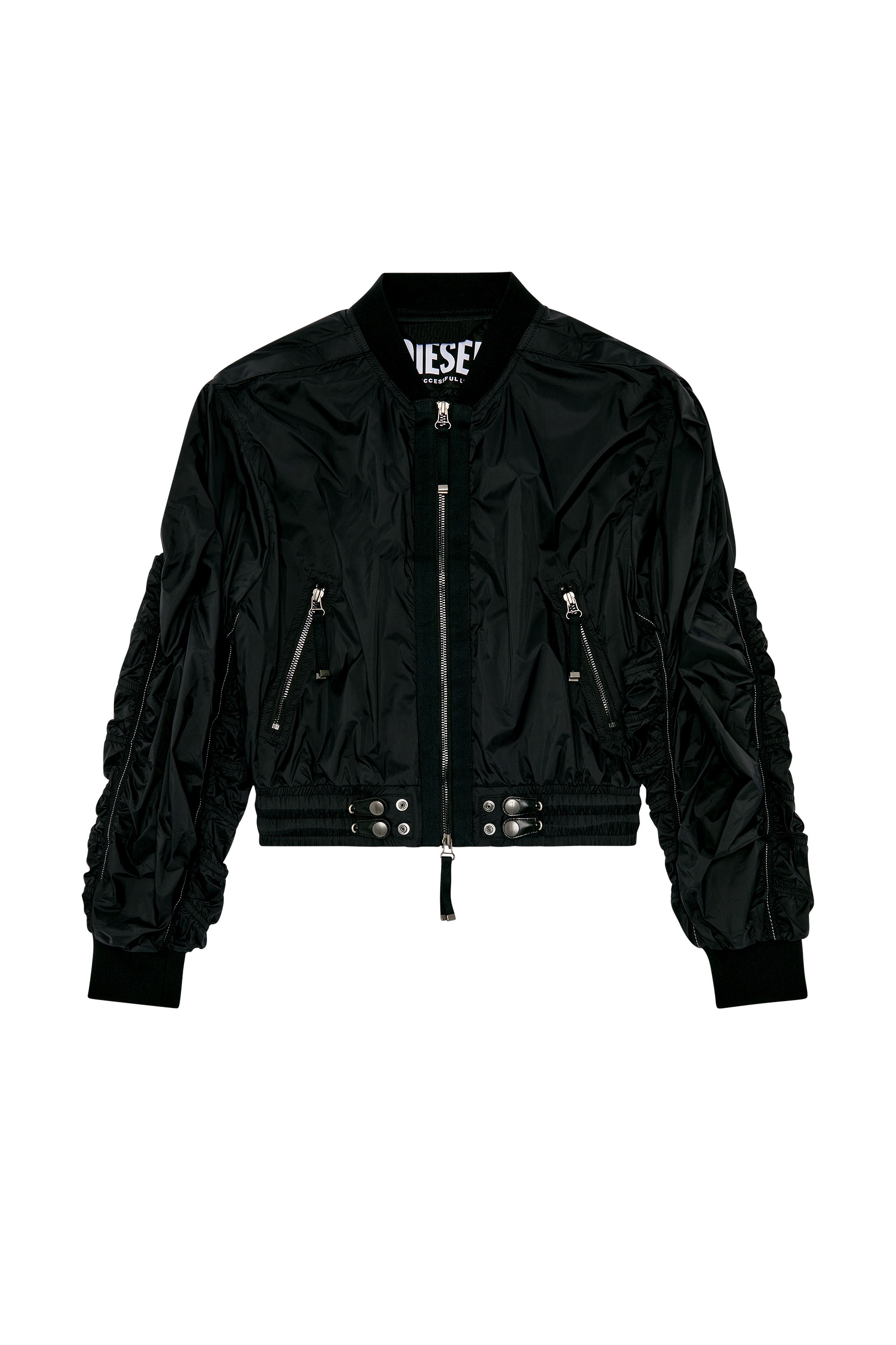 Diesel - G-NOAK, Woman's Bomber jacket in light nylon in Black - 5