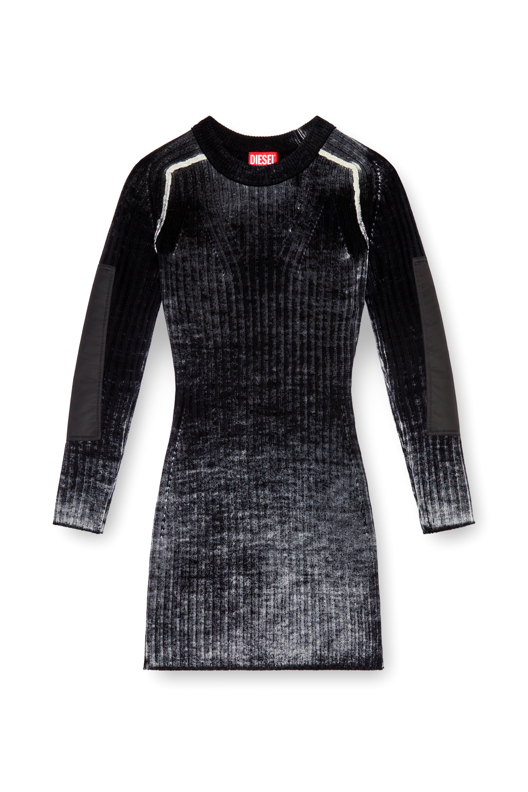 Diesel - M-ARTISTA, Woman's Short dress in treated wool knit in Black - 5