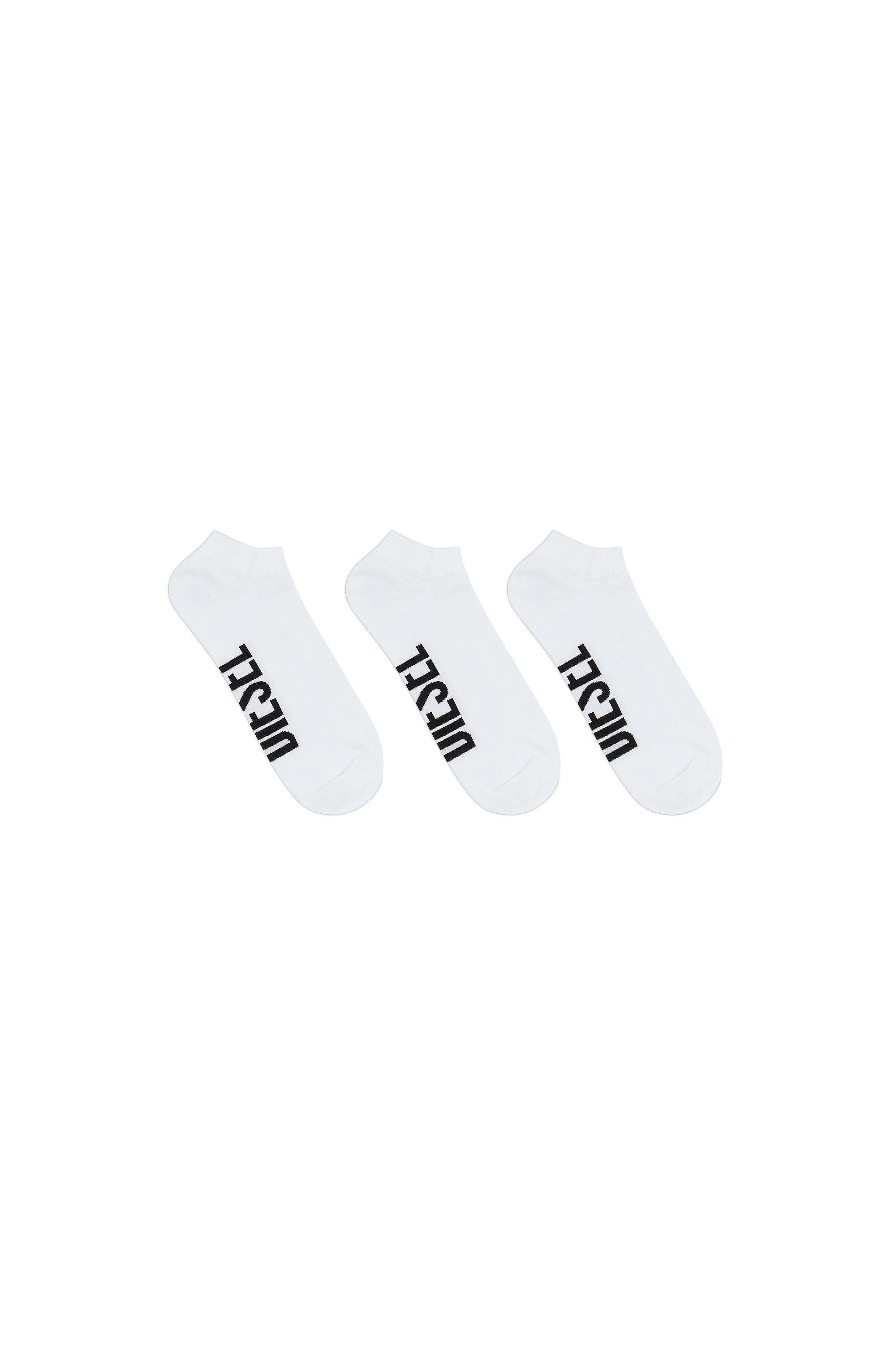 Diesel - SKM-GOST-THREEPACK, Paquete de tres calcetines de corte bajo con logotipo Hombre in Blanco - 1