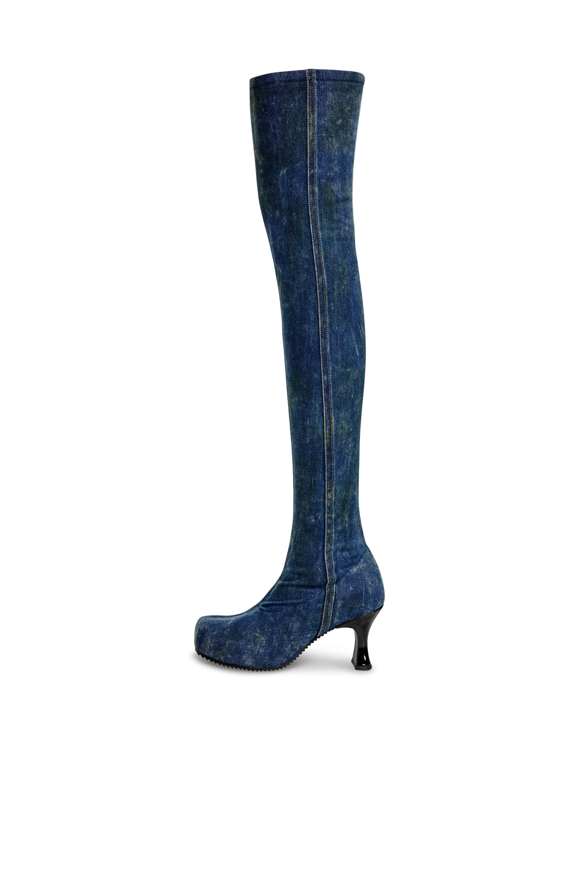 Diesel - D-WOODSTOCK TBT, Woman's D-Woodstock-Over-the-knee boots in denim in Dark Blue - 6