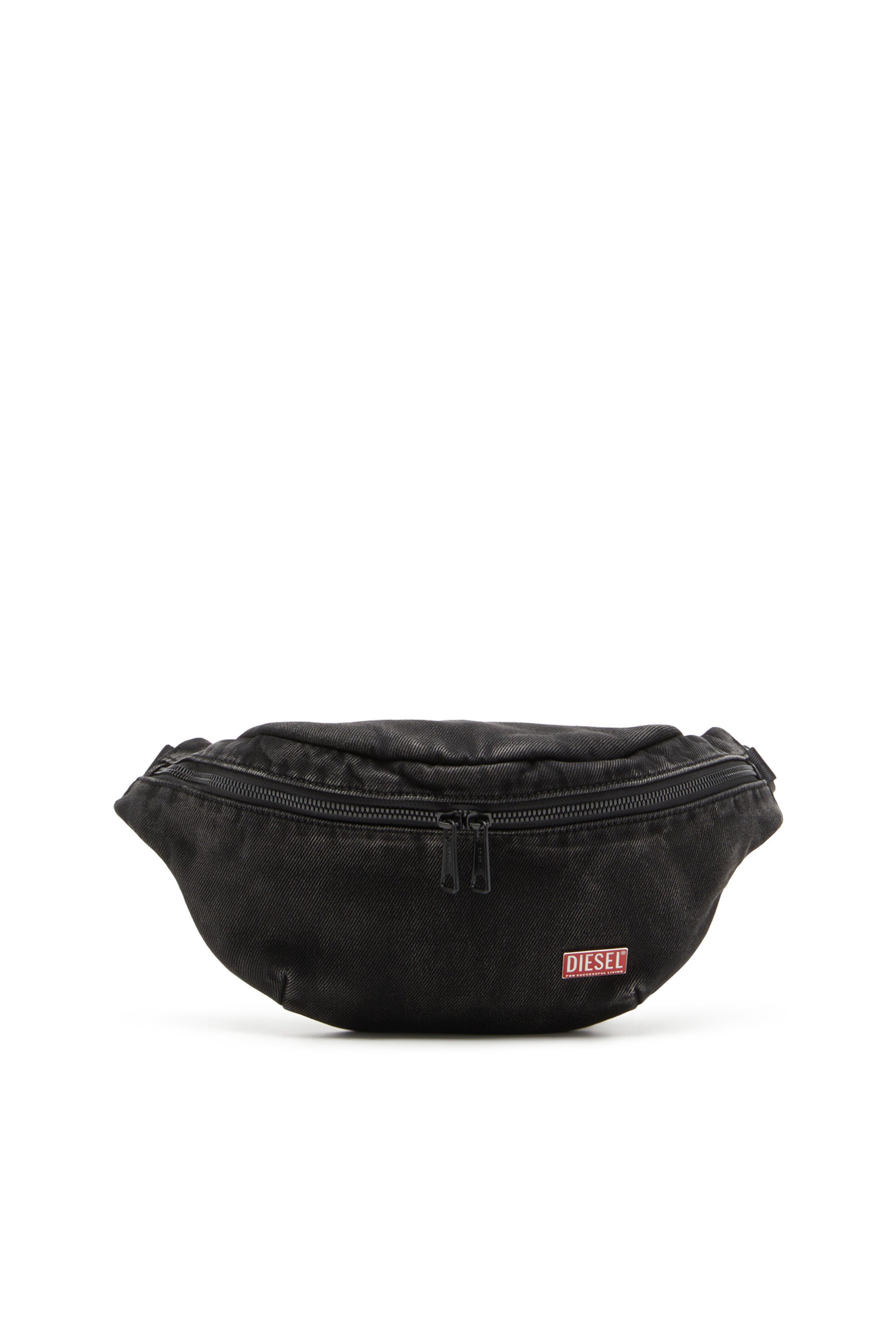 Diesel - UTLT BELTBAG, Utlt Beltbag-Riñonera en denim con efecto nublado Hombre in Negro - 1