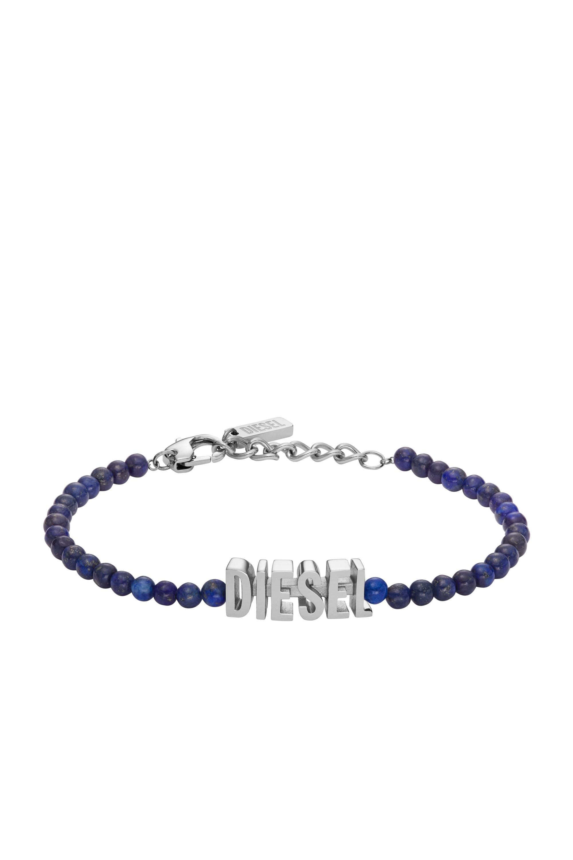 Diesel - DX1544040 JEWEL, Unisex's Blue Agate Beaded Bracelet in Blue - 1