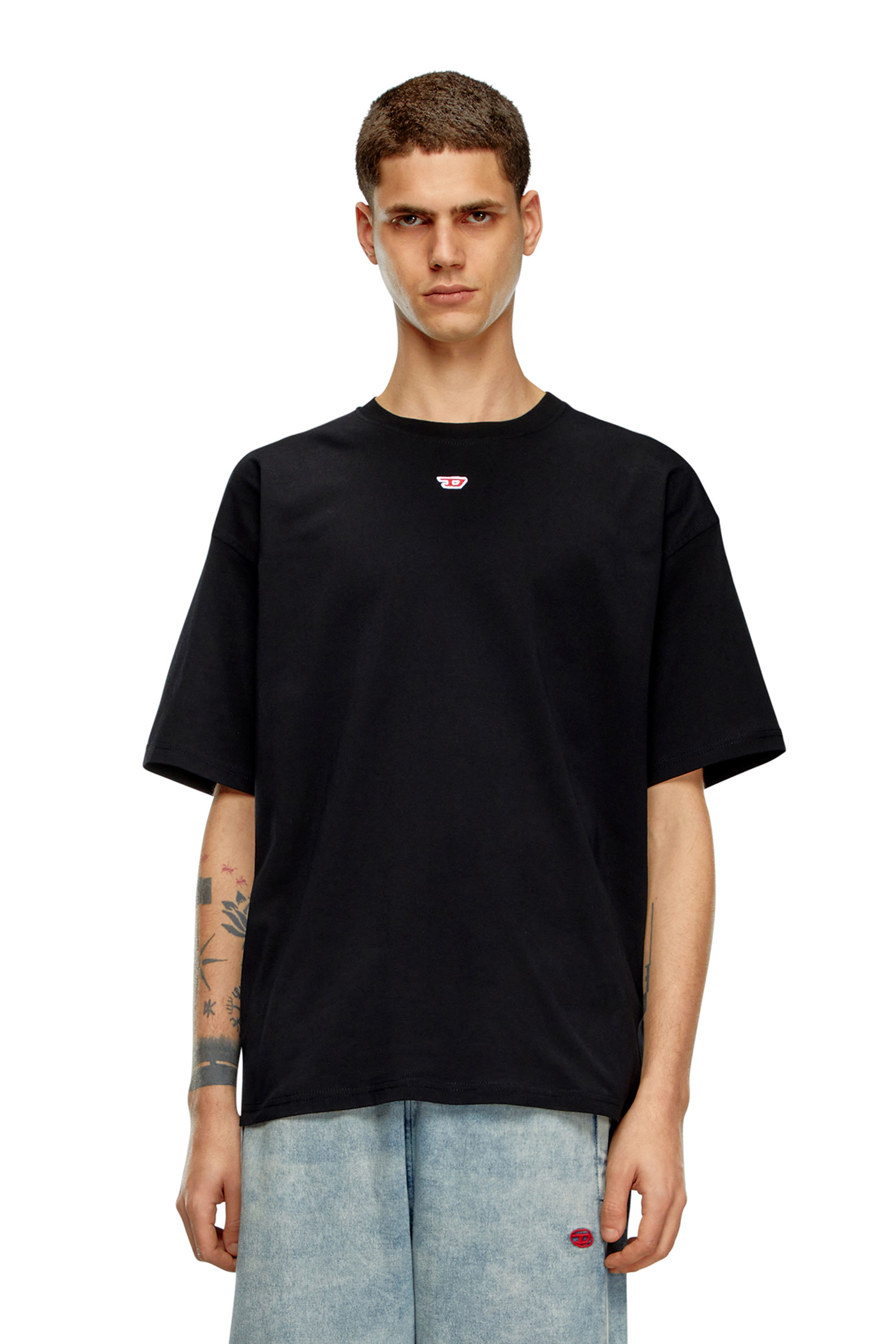 Diesel - T-BOXT-D, Camiseta con parche D bordado Unisex in Negro - 1