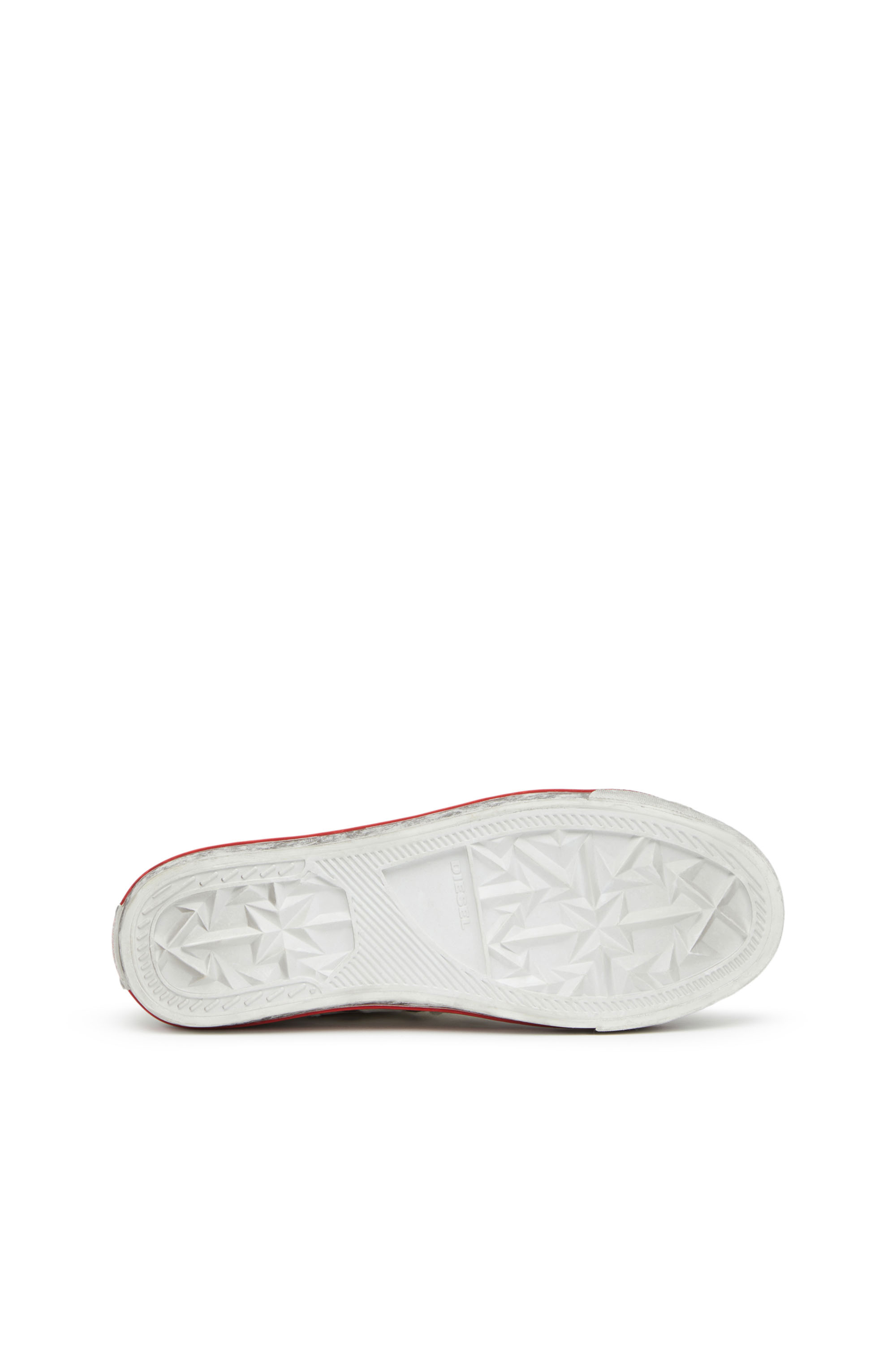 Diesel - S-ATHOS MID, Man's S-Athos Mid - High-top sneakers in frayed denim in White - 5