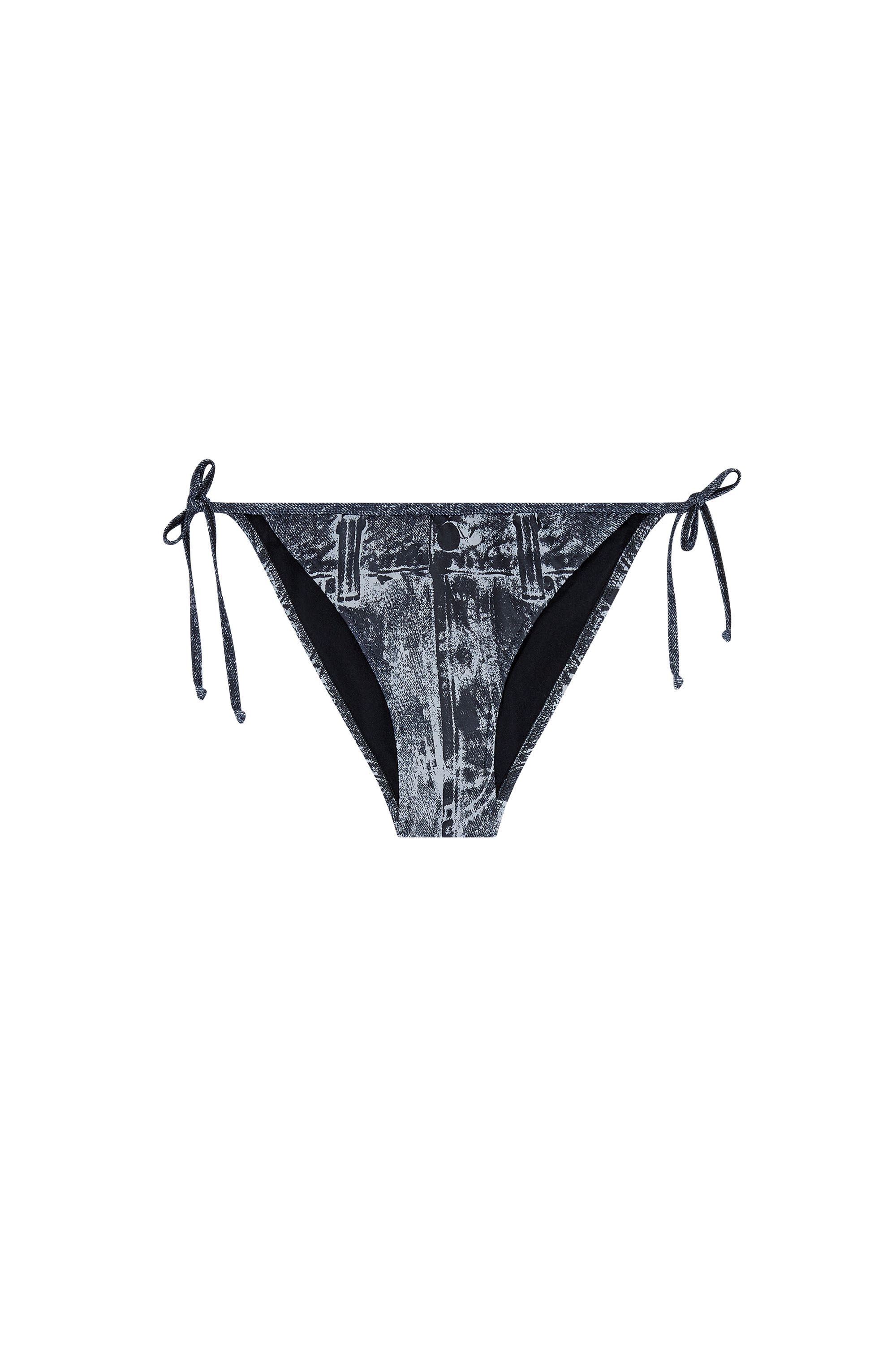 Diesel - BFPN-BRIGITTES, Slip de baño con estampado de denim Mujer in Negro - 4