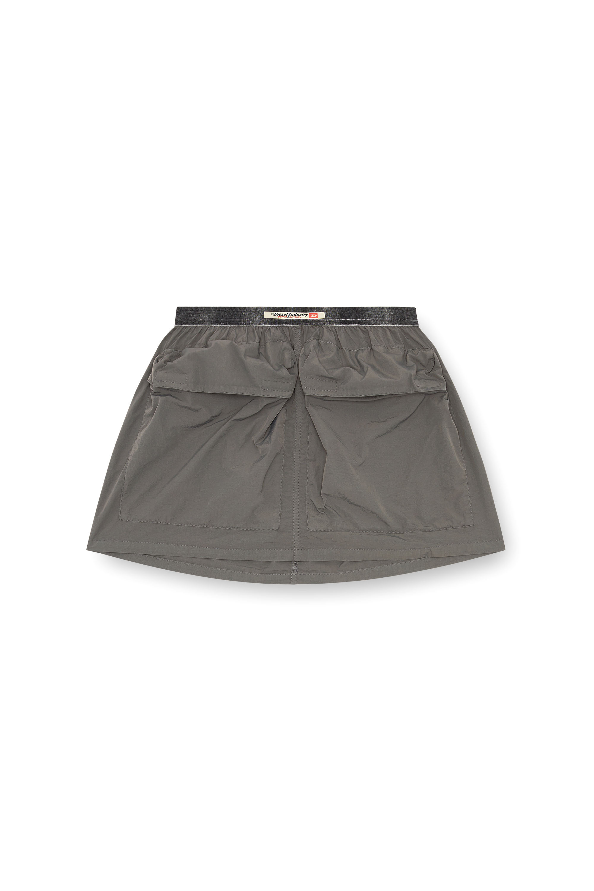 Diesel - O-MISIS, Woman's Short cargo skirt in recycled nylon in Grey - 3