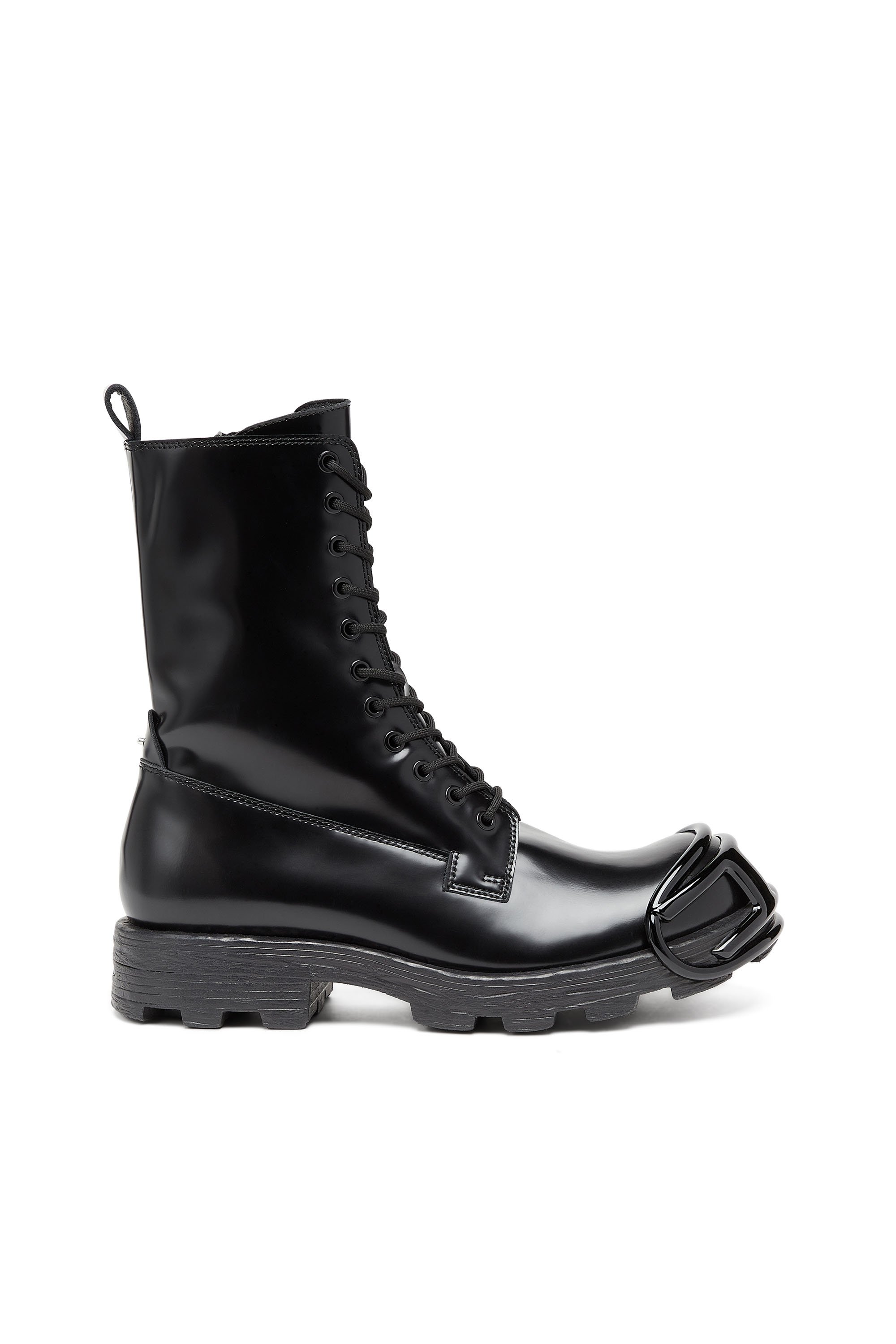 Diesel - D-HAMMER BT D, D-Hammer-Botas de piel con protector de puntera oval D Hombre in Negro - 1