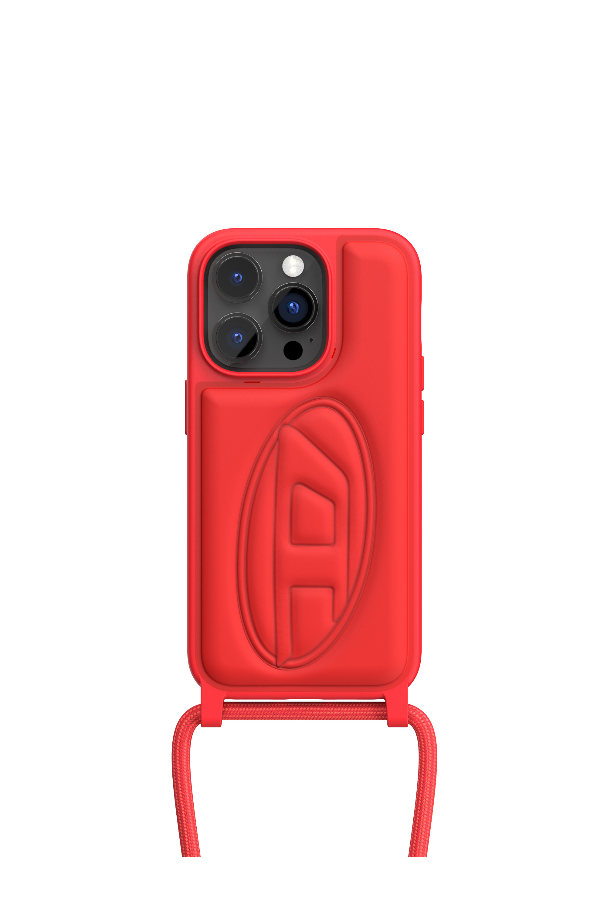 Diesel - 50279 NECKLACE CASE, Unisex's Necklace case oval D for iPhone 14 Pro in Red - 2