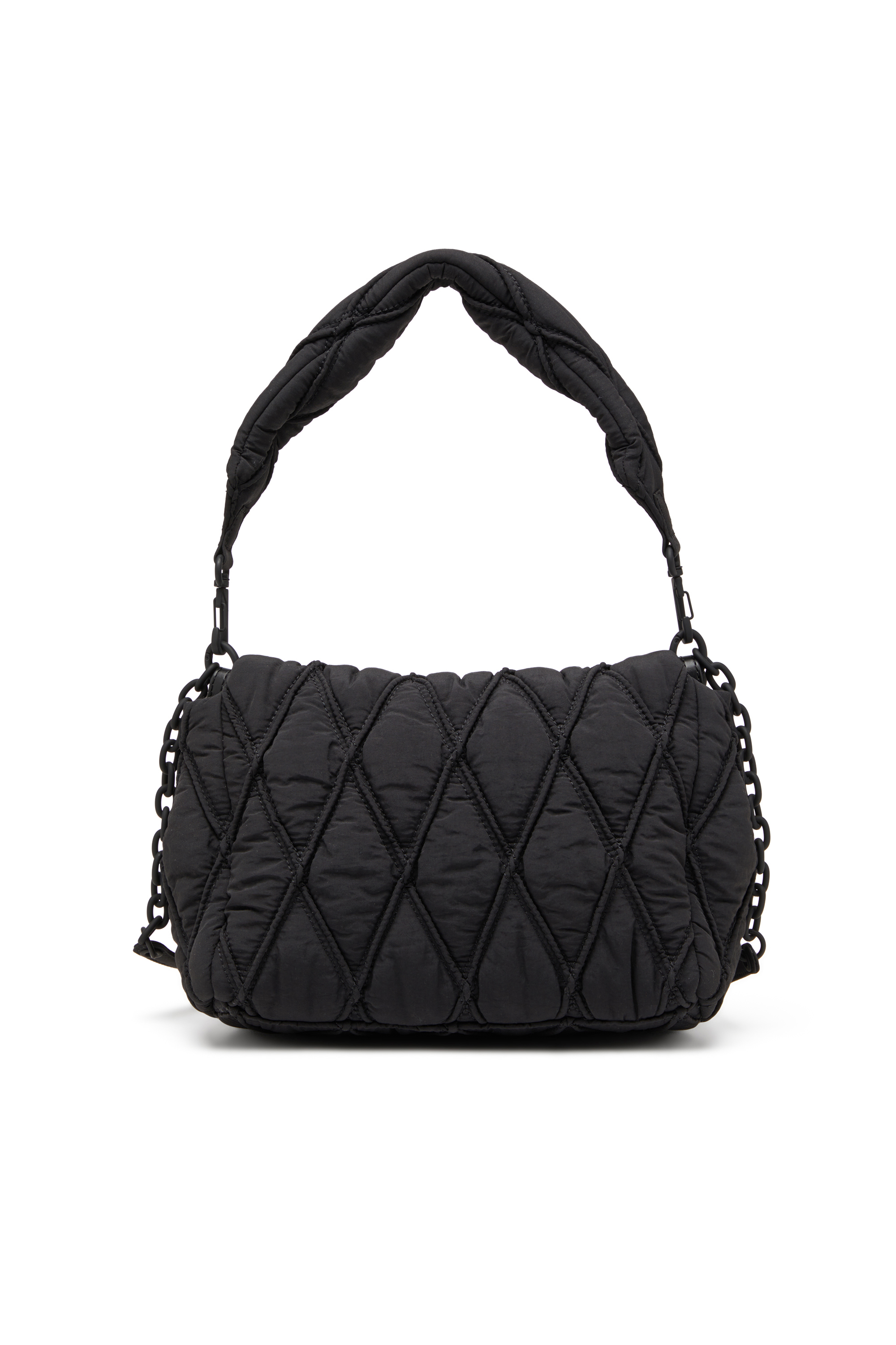 Diesel - CHARM-D SHOULDER M, Woman's Charm-D M-Shoulder bag in quilted nylon in Black - 2