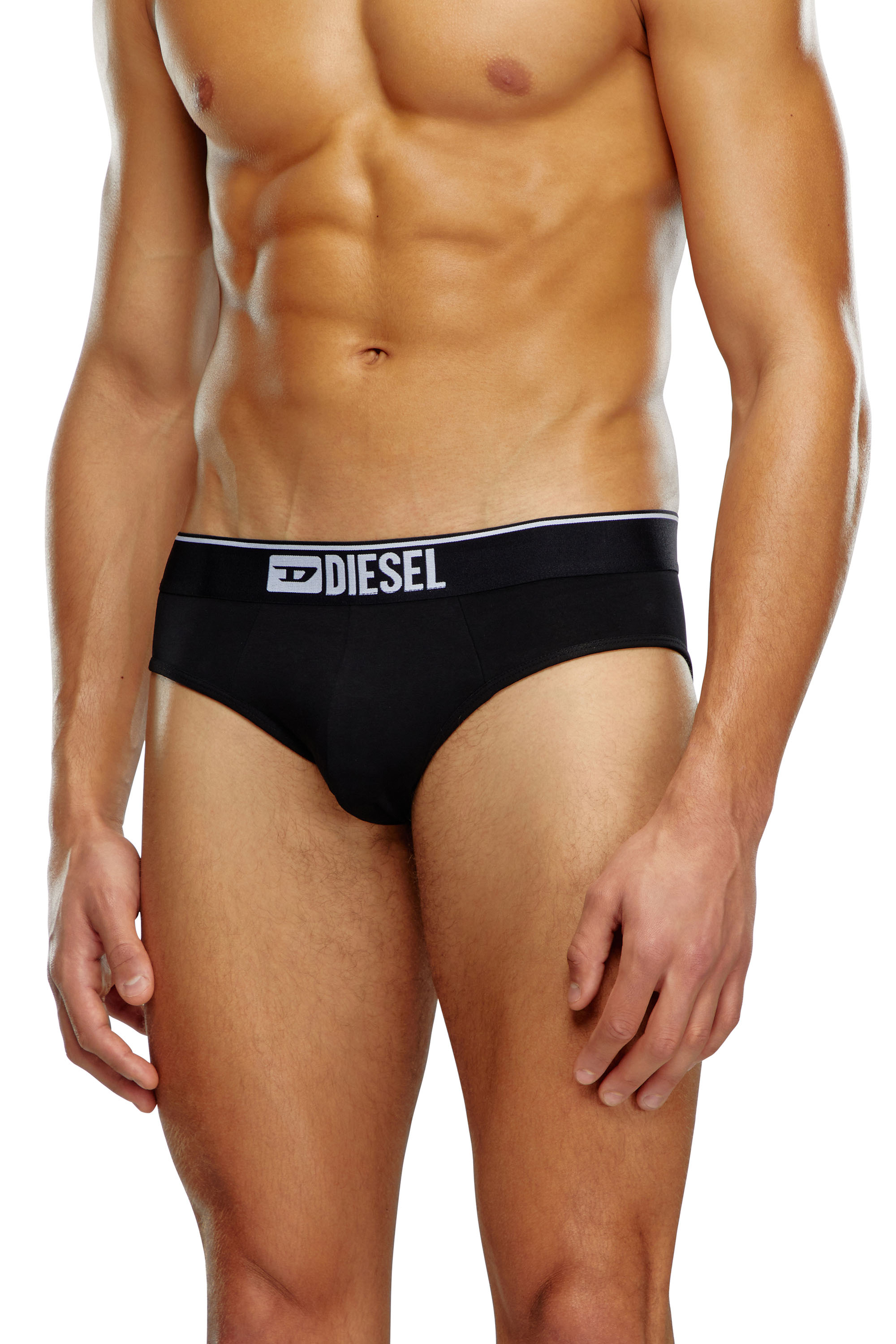 Diesel - UMBR-ANDRETHREEPACK, Paquete de tres slips lisos con logotipo Hombre in Negro - 2