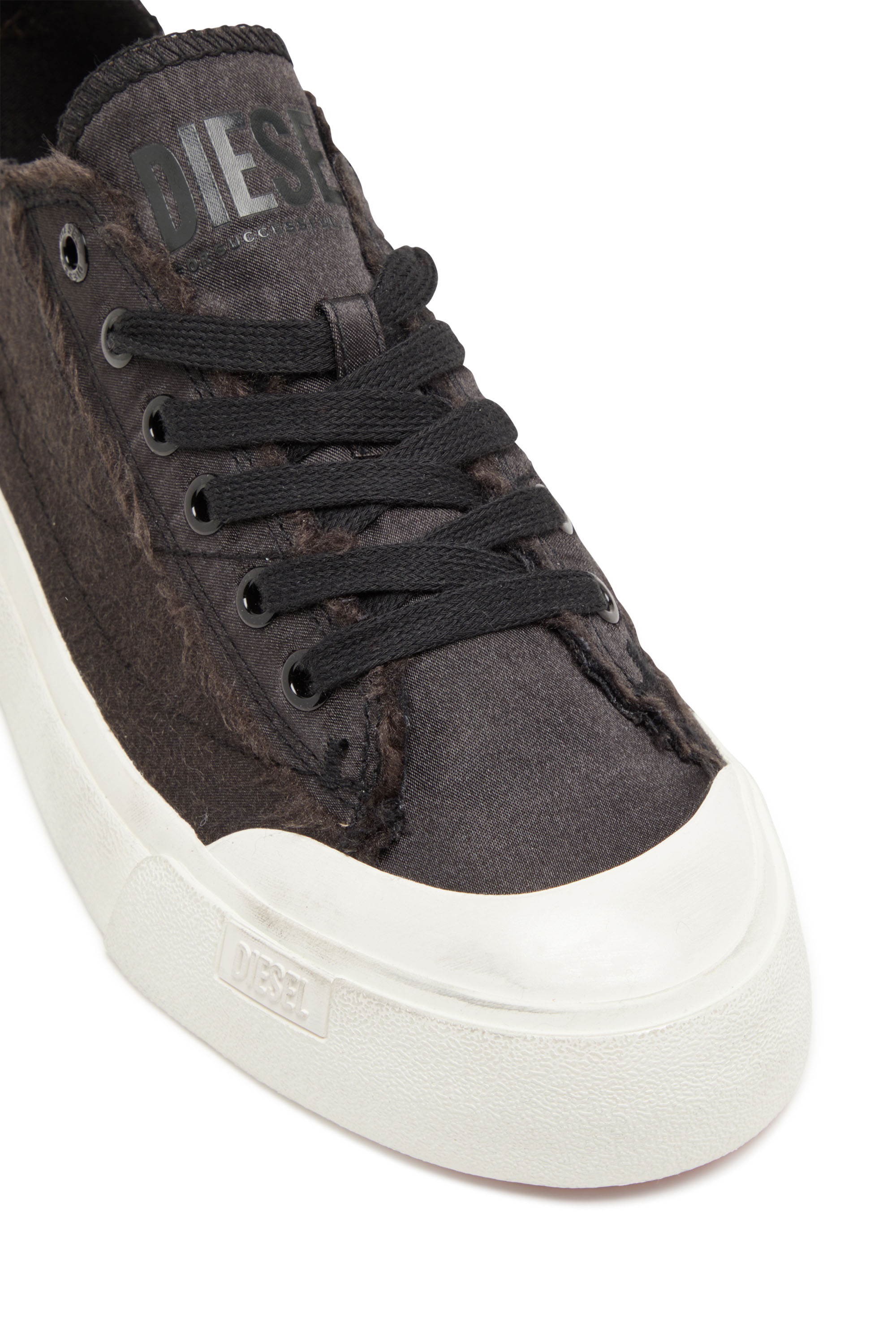 Diesel - S-ATHOS LOW W, S-Athos Low-Deportivas de satén desgastado Mujer in Negro - 6