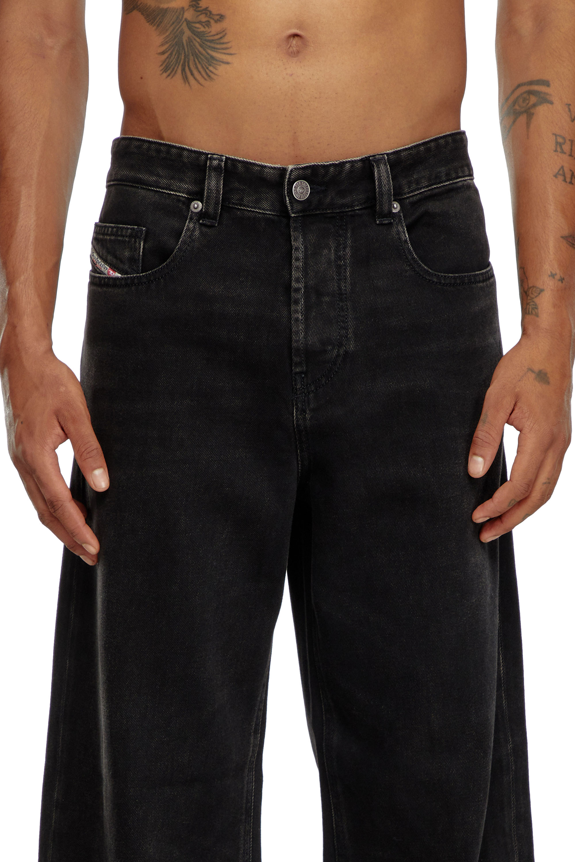 Diesel - Relaxed Jeans 2001 D-Macro 09I35 Hombre, Negro/Gris oscuro - 5